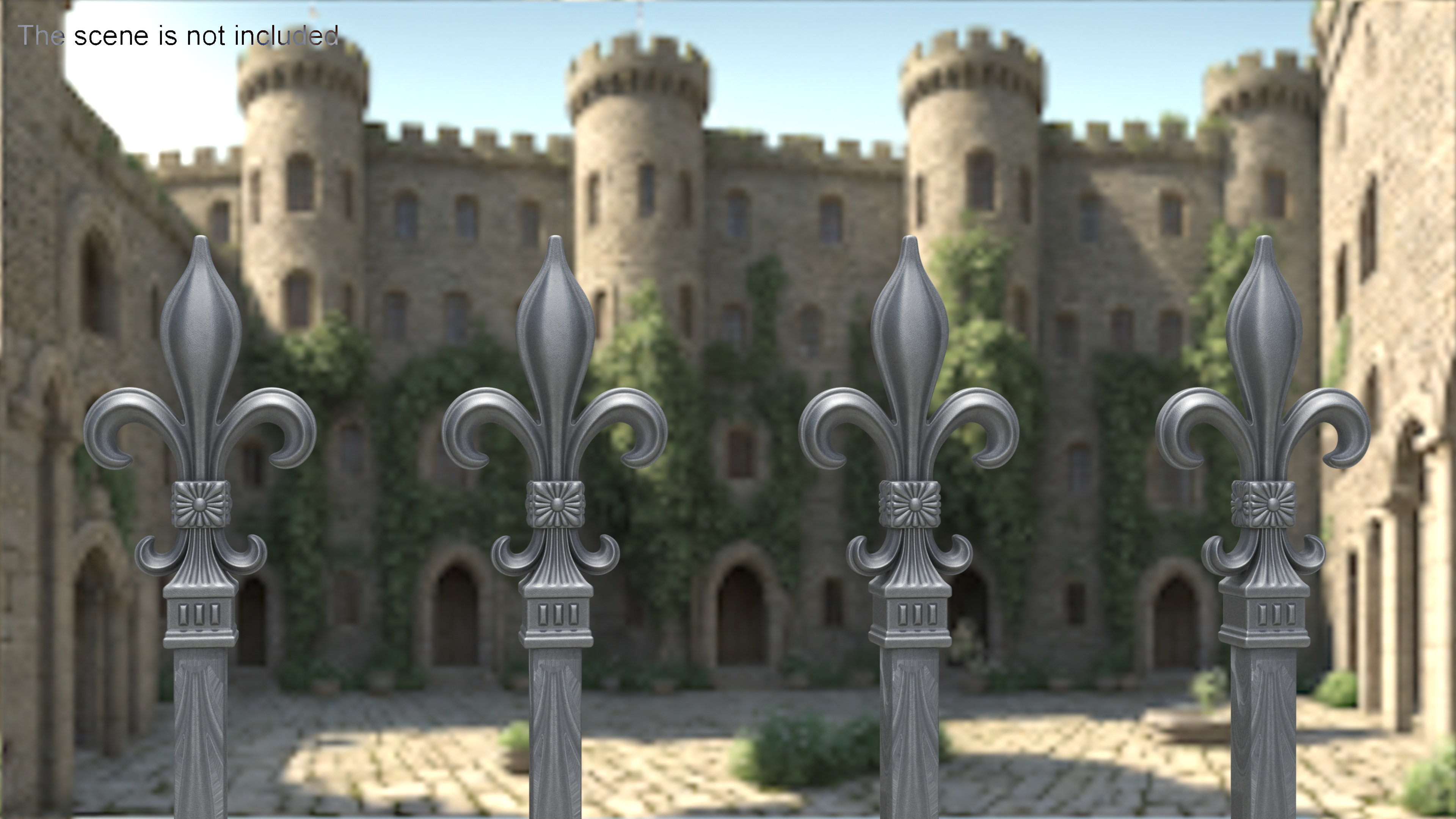 Fleur De Lis Sculpture Gray 3D