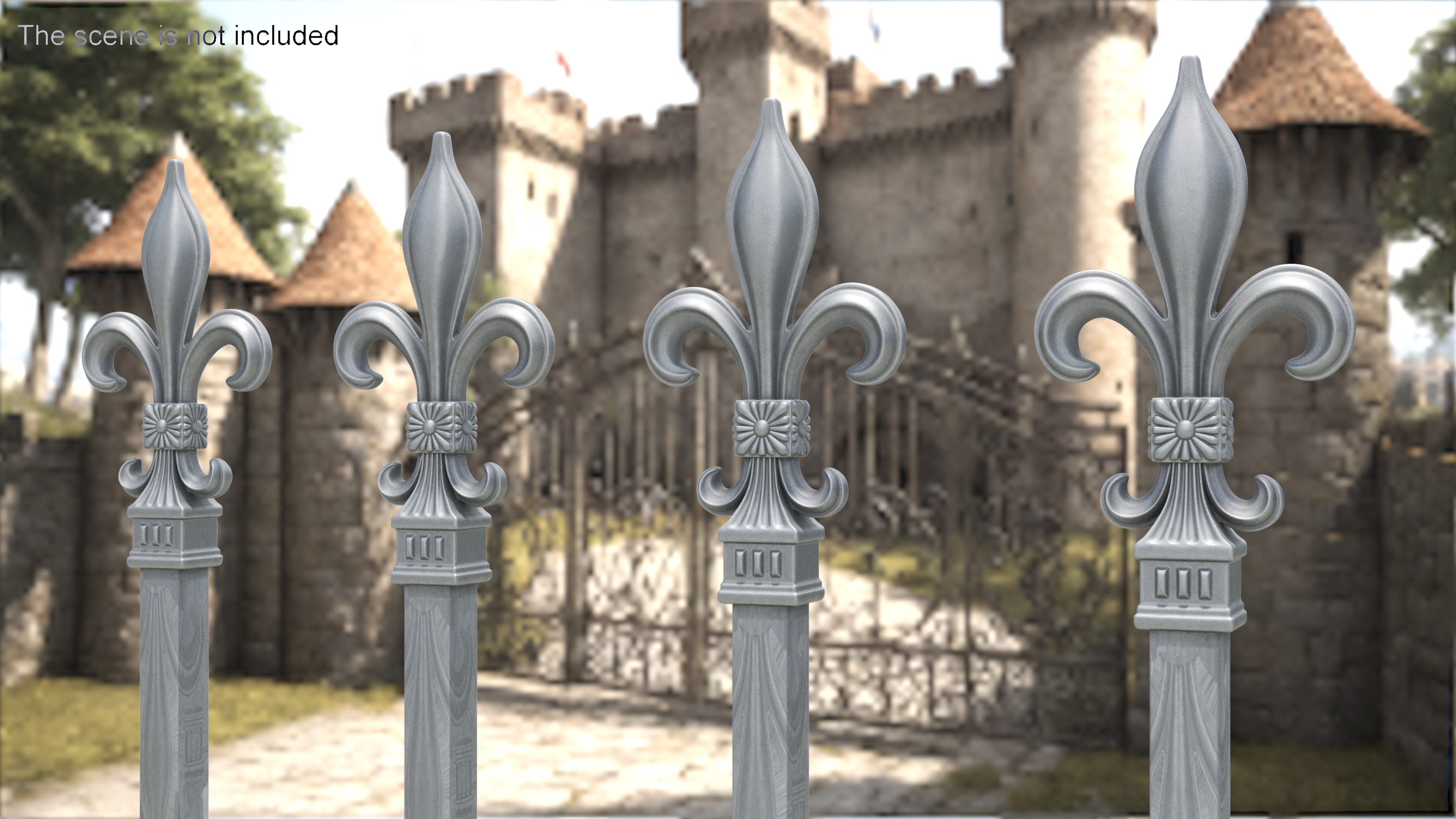 Fleur De Lis Sculpture Gray 3D