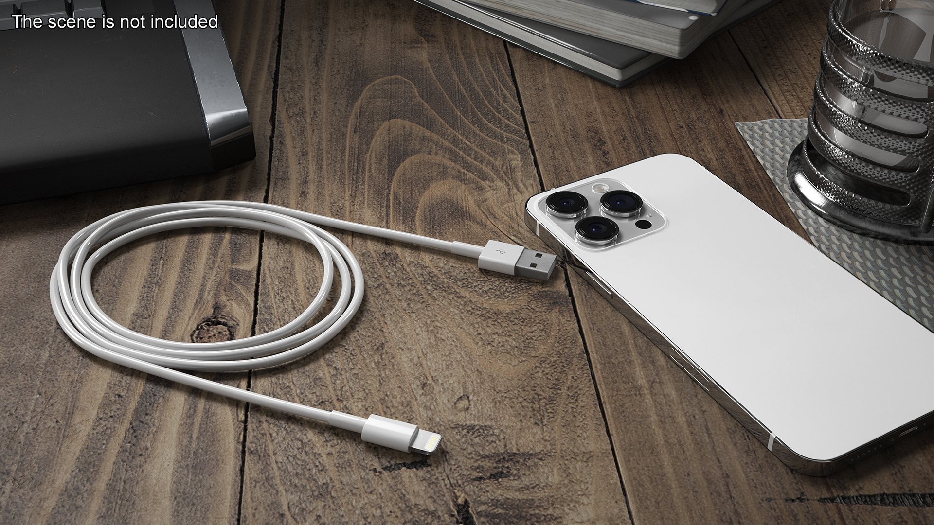 Lightning Connector to USB Cable 3D