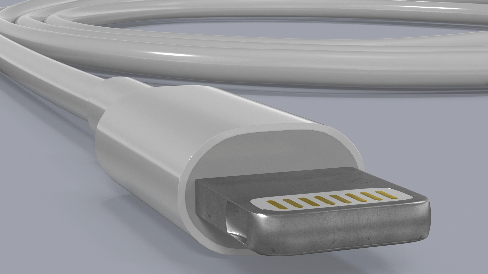 Lightning Connector to USB Cable 3D