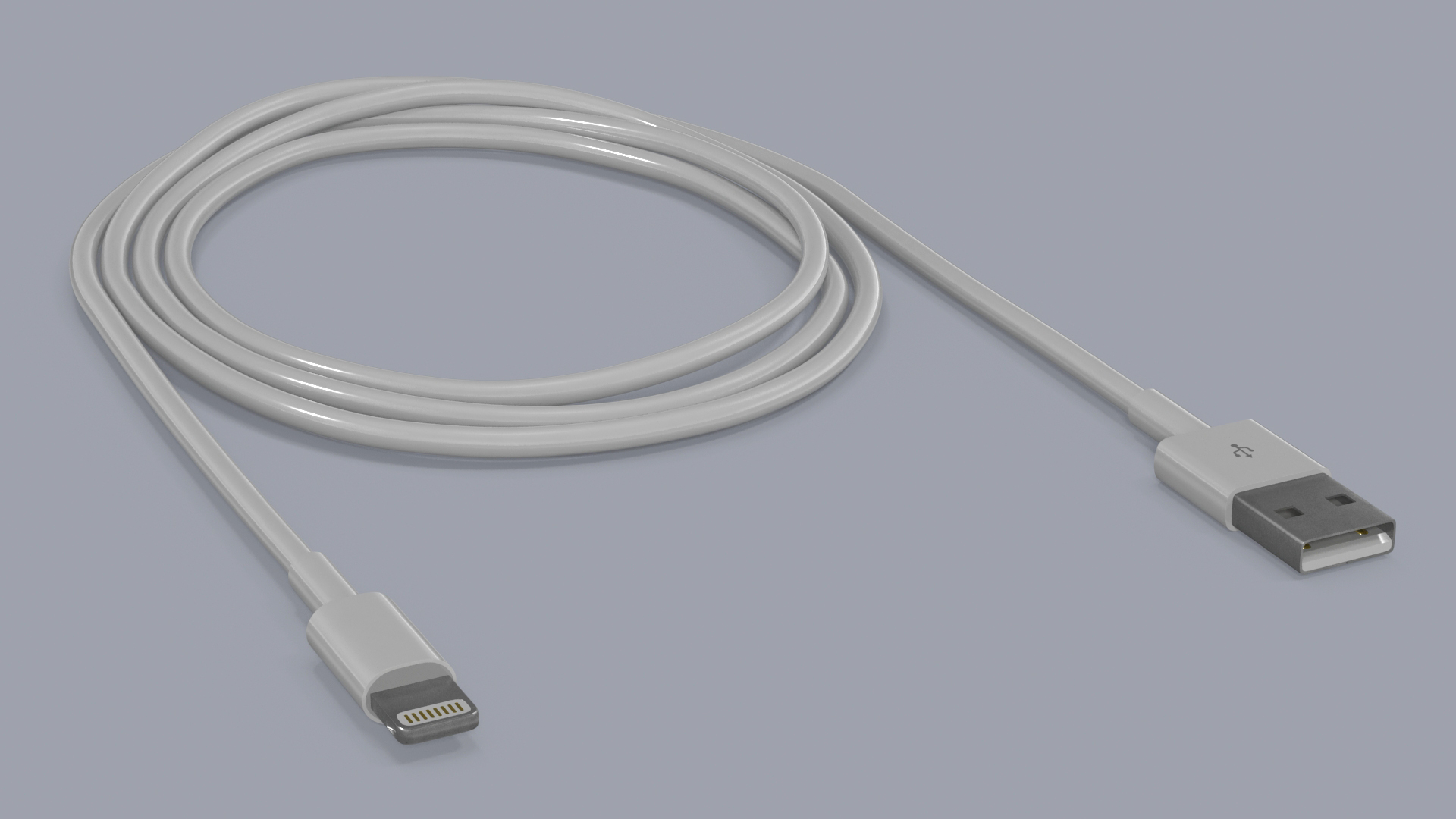 Lightning Connector to USB Cable 3D
