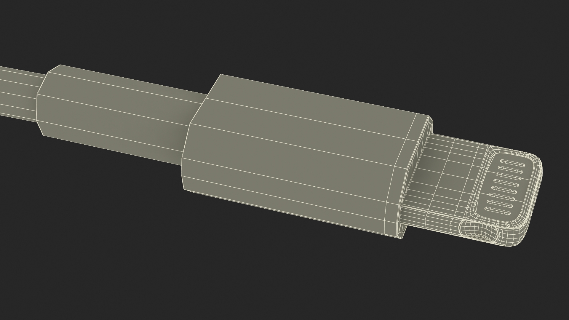 Lightning Connector to USB Cable 3D