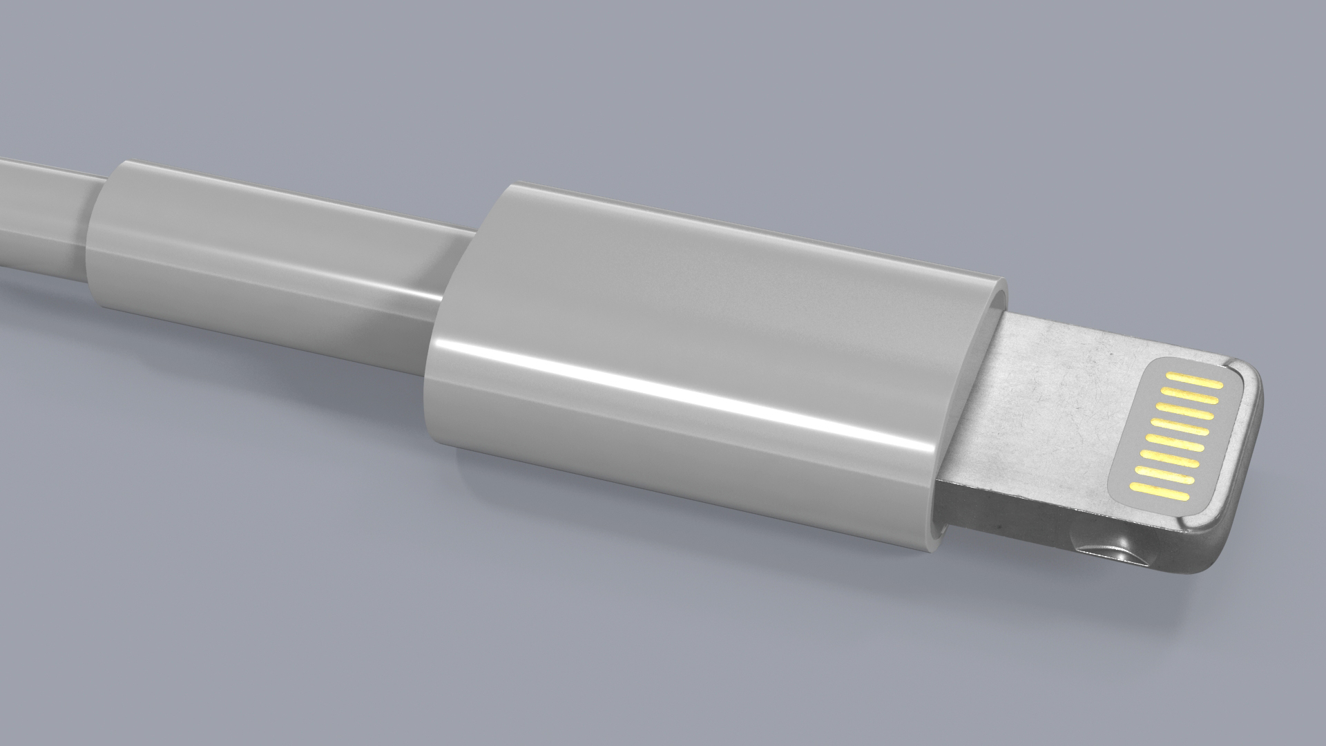 Lightning Connector to USB Cable 3D