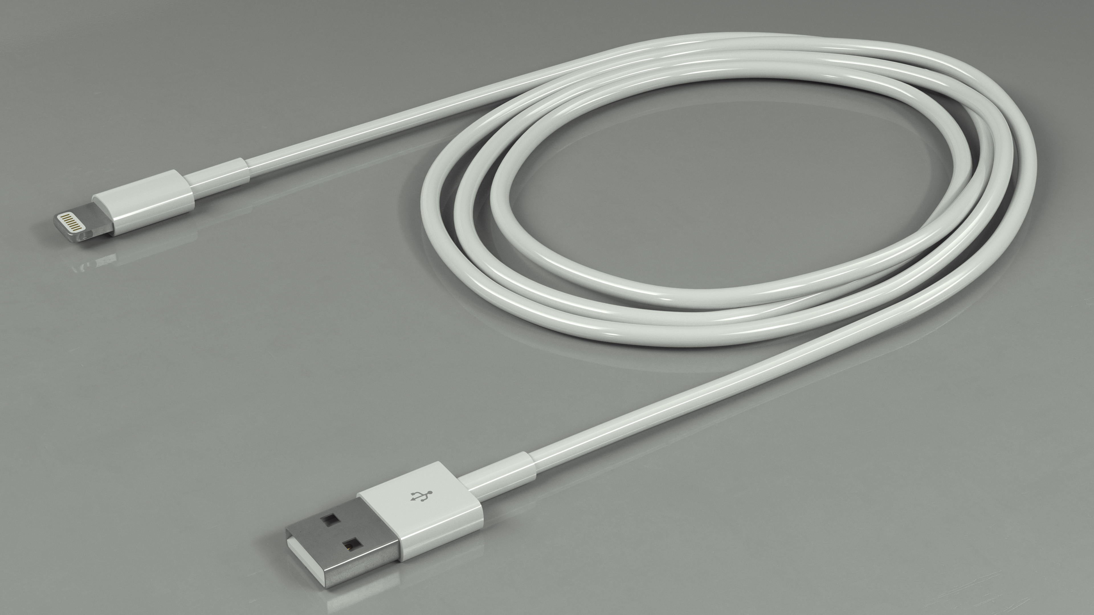 Lightning Connector to USB Cable 3D