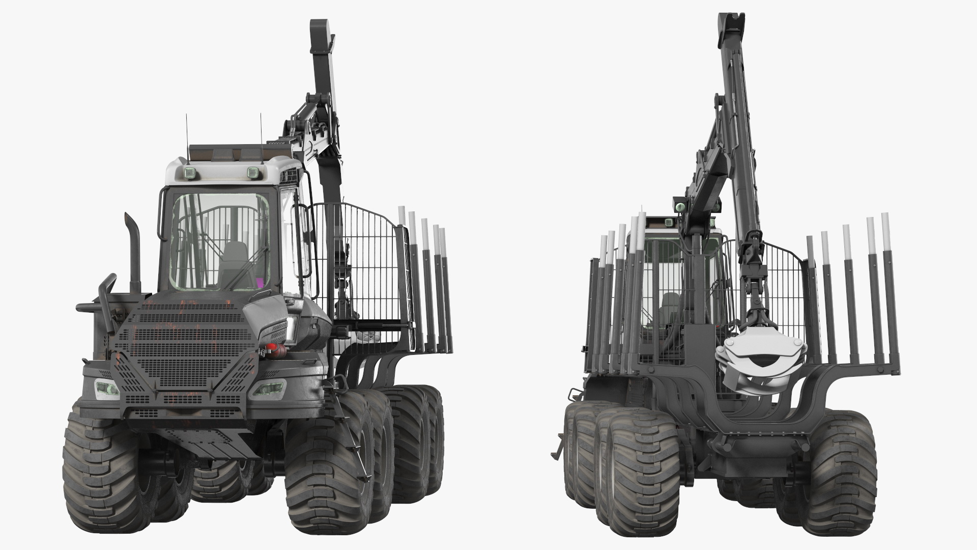 Forwarder Forestry Vehicle Dirty 3D