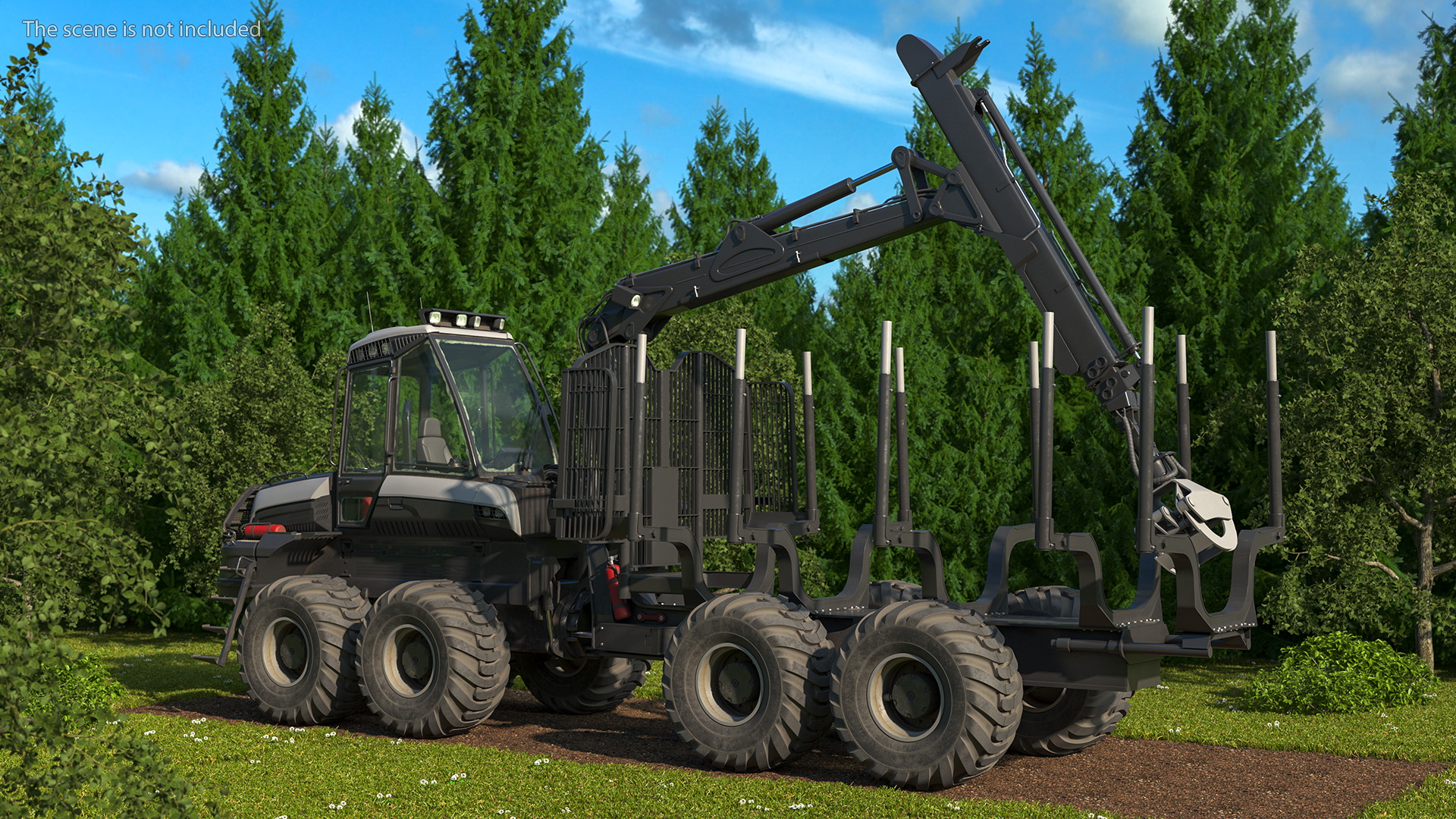 Forwarder Forestry Vehicle Dirty 3D