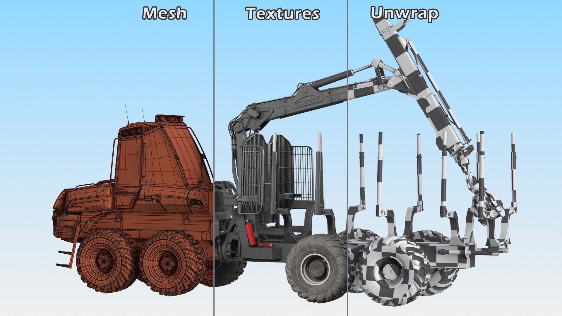 Forwarder Forestry Vehicle Dirty 3D