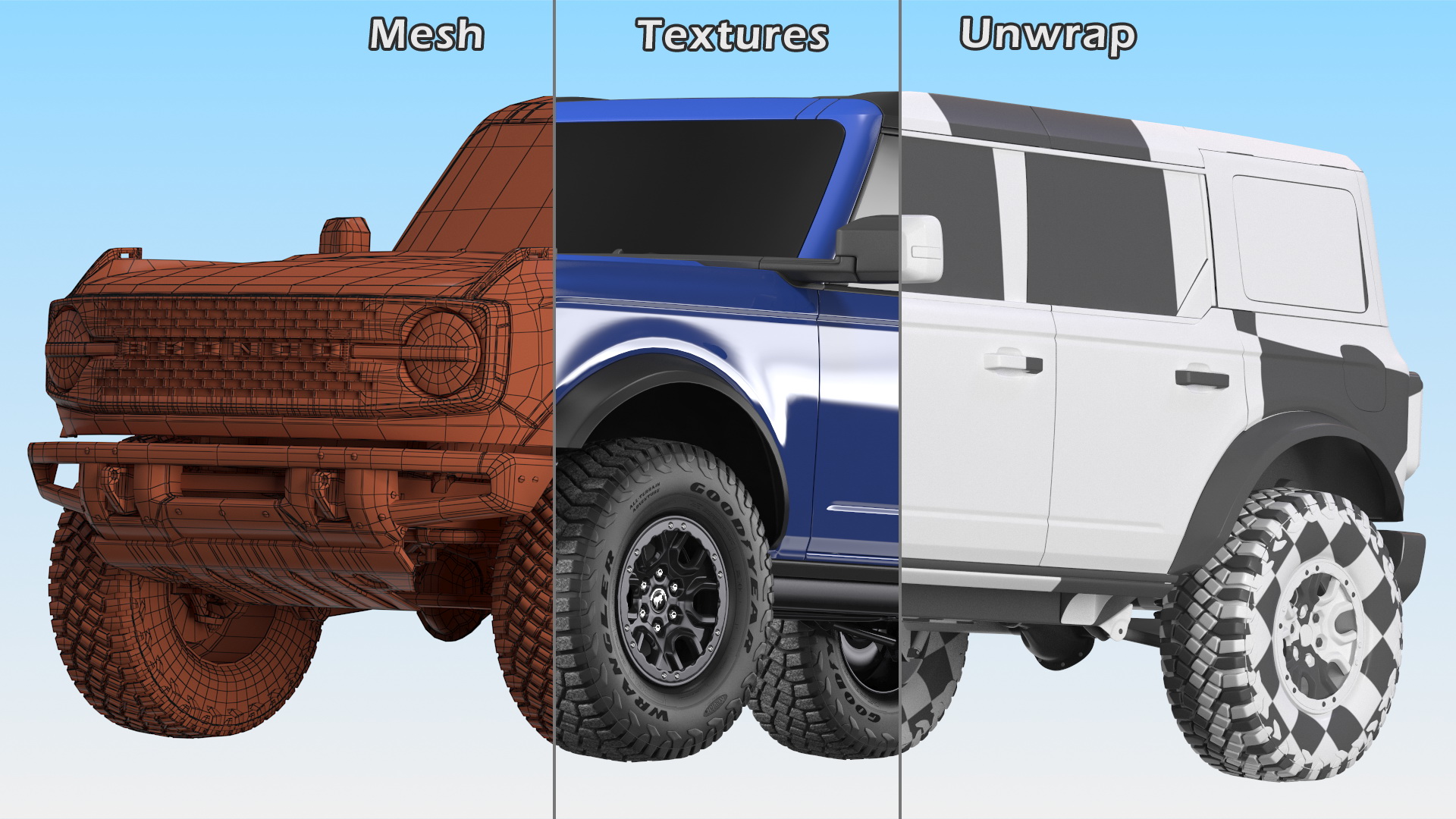 3D model Ford Bronco 2021 Four Door Exterior Only