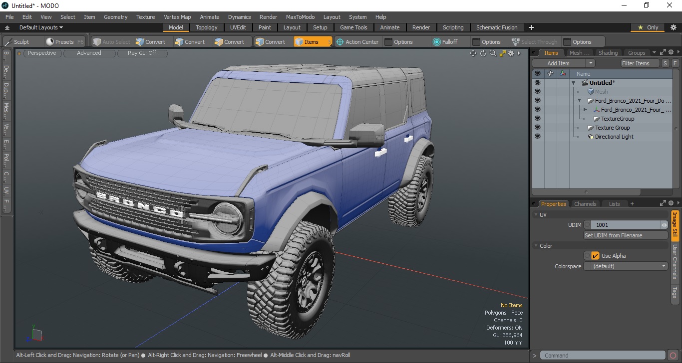 3D model Ford Bronco 2021 Four Door Exterior Only