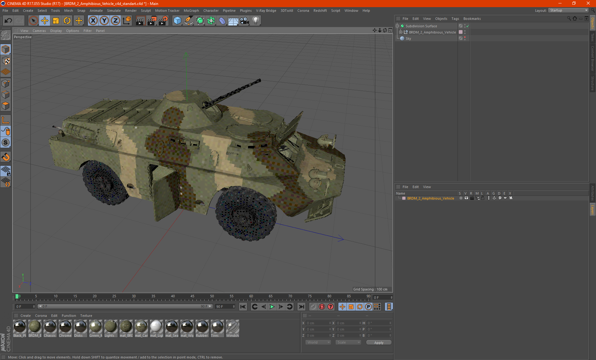 3D model BRDM 2 Amphibious Vehicle