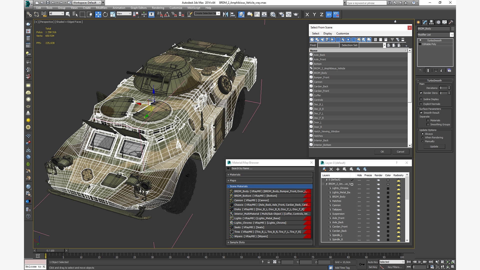 3D model BRDM 2 Amphibious Vehicle