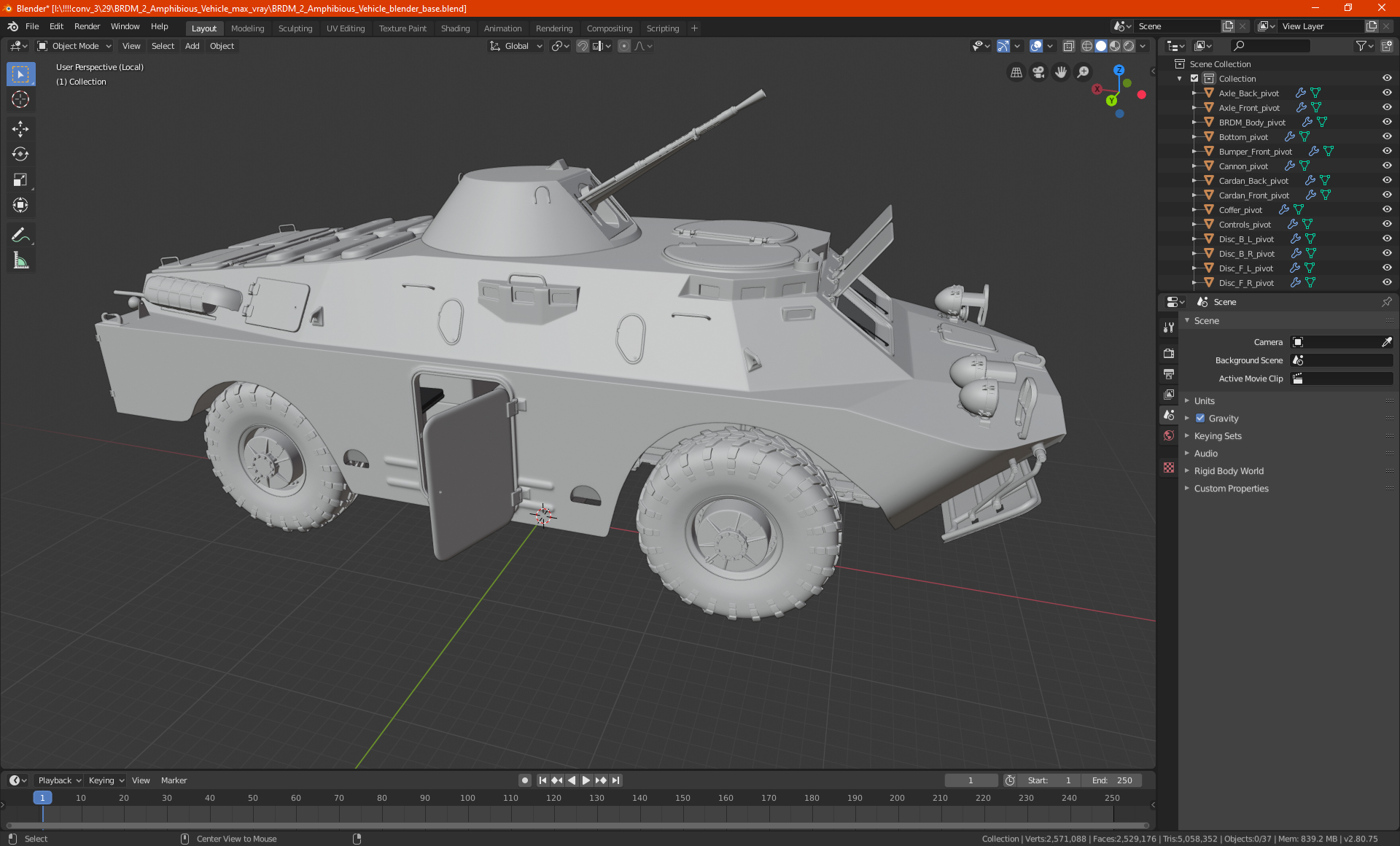 3D model BRDM 2 Amphibious Vehicle