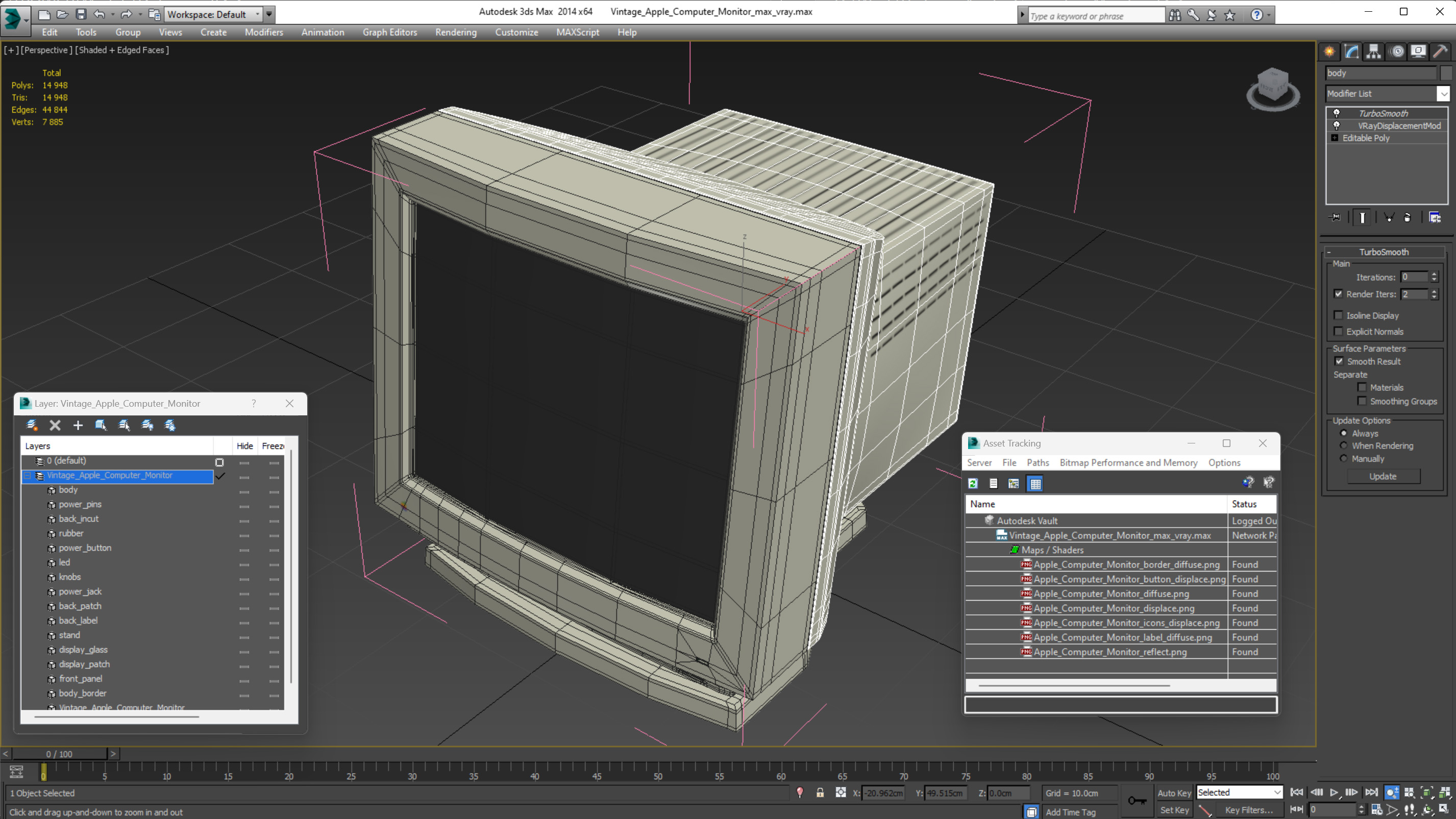 3D model Vintage Apple Computer Monitor