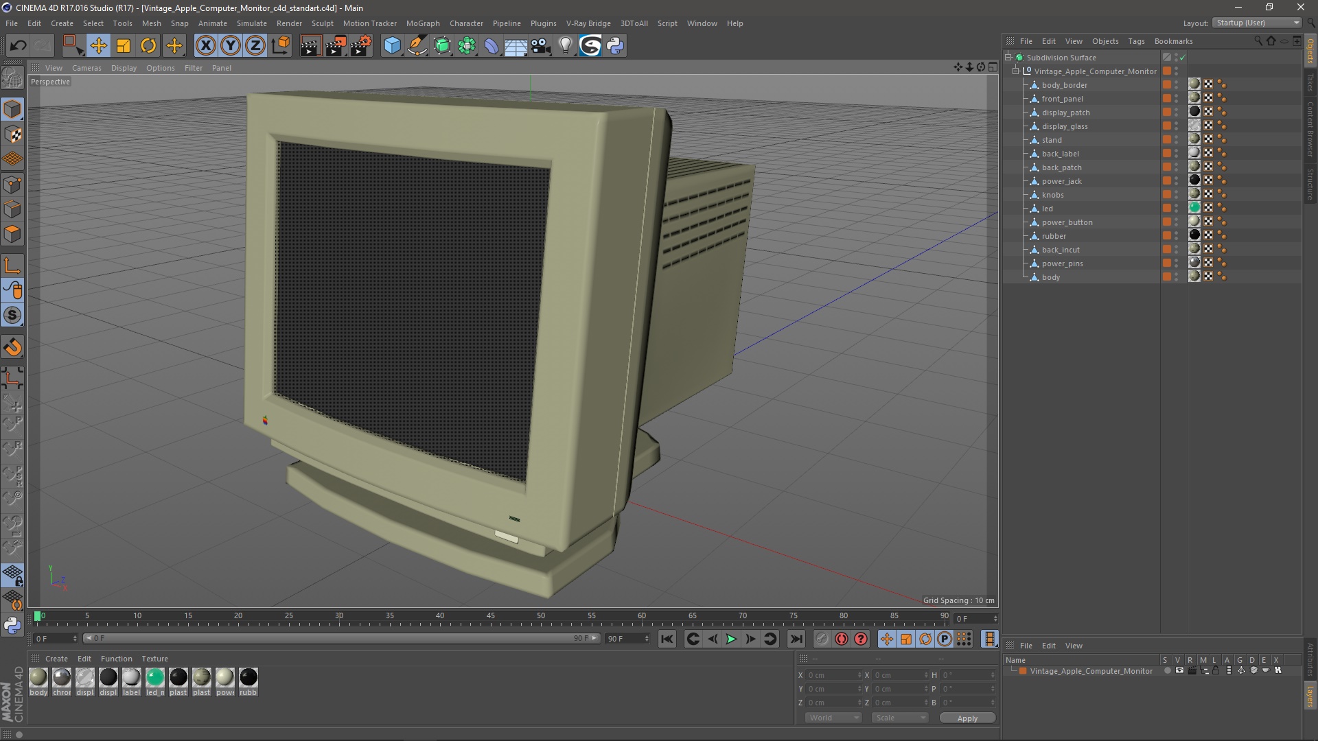 3D model Vintage Apple Computer Monitor