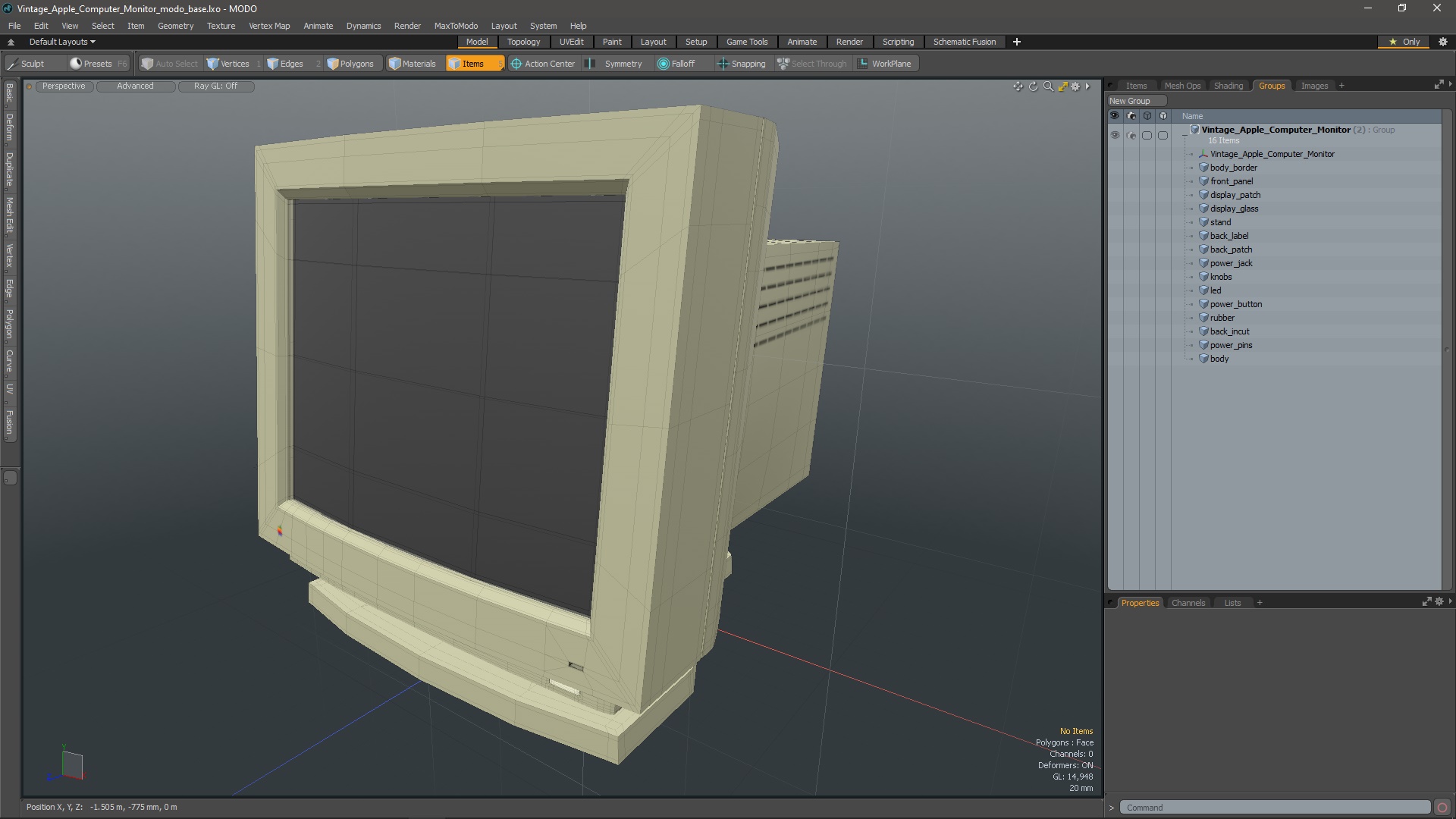 3D model Vintage Apple Computer Monitor