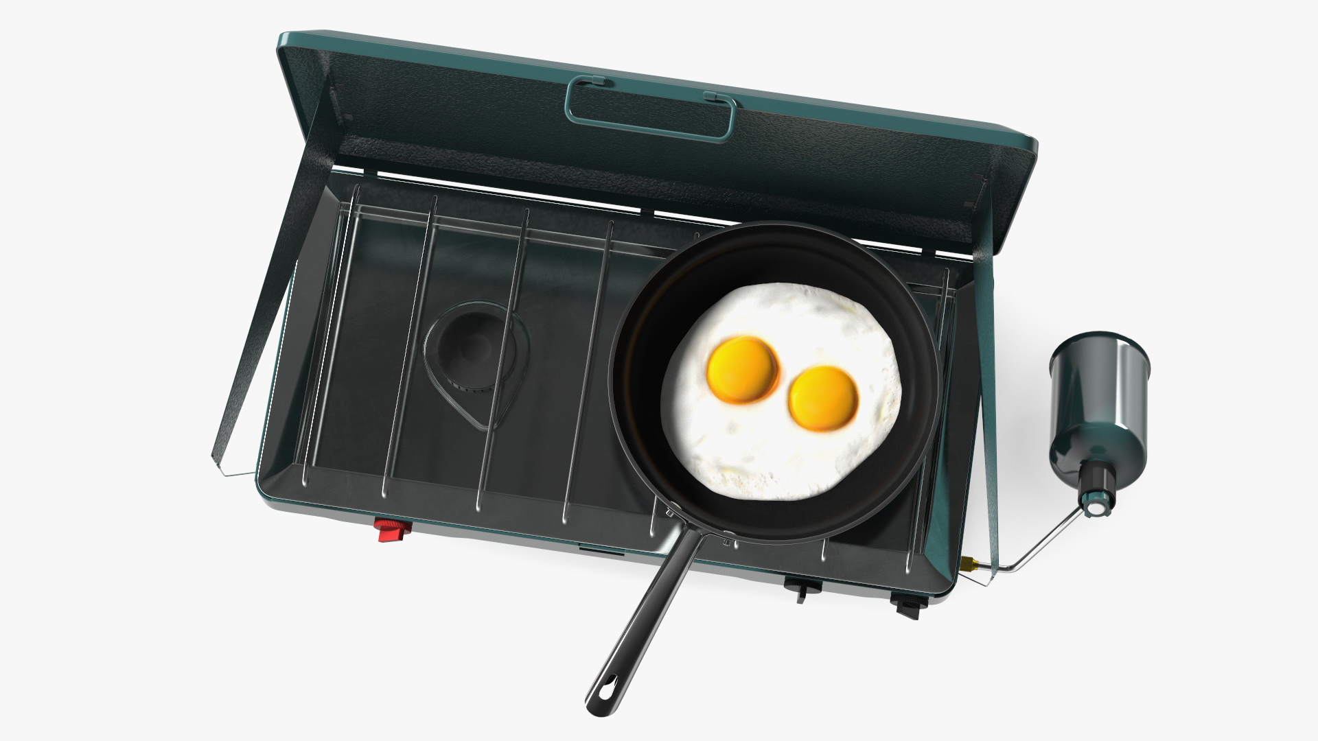 Camping Stove with Fried Eggs 3D model