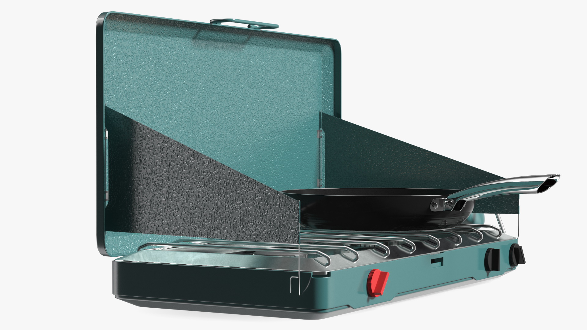 Camping Stove with Fried Eggs 3D model