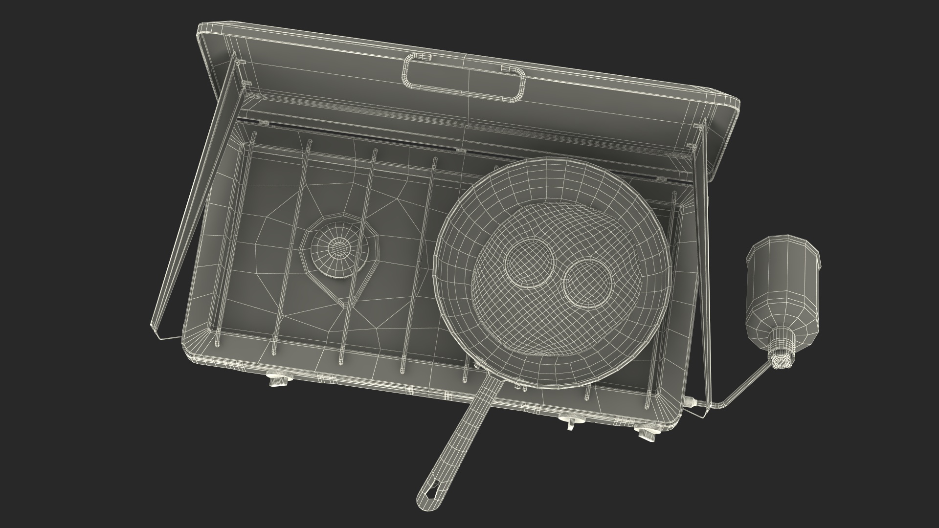 Camping Stove with Fried Eggs 3D model