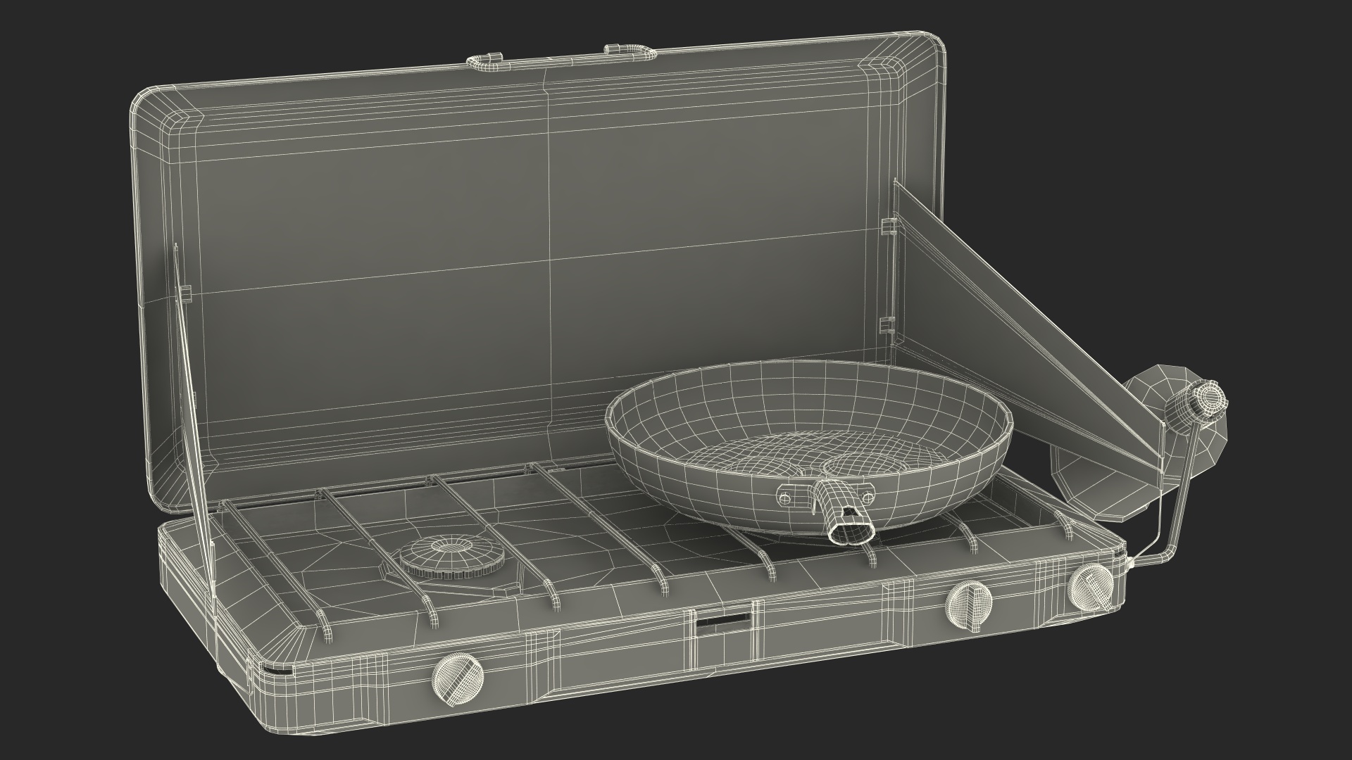 Camping Stove with Fried Eggs 3D model