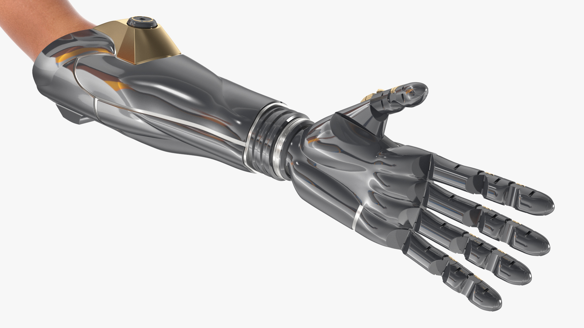 3D Woman with Mind Controlled Prosthetic Arm A-pose model