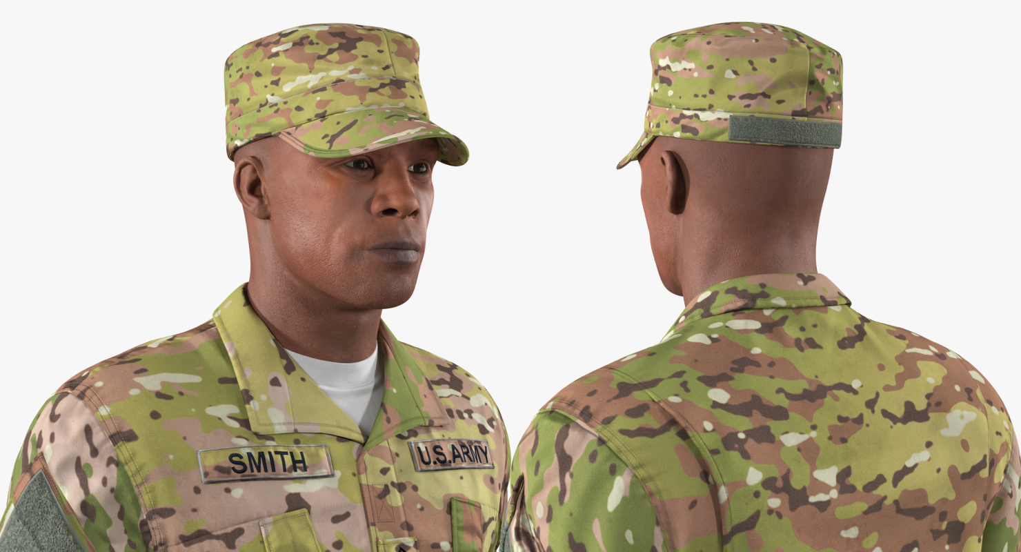 US Army Soldier Camo Marching Pose 3D model
