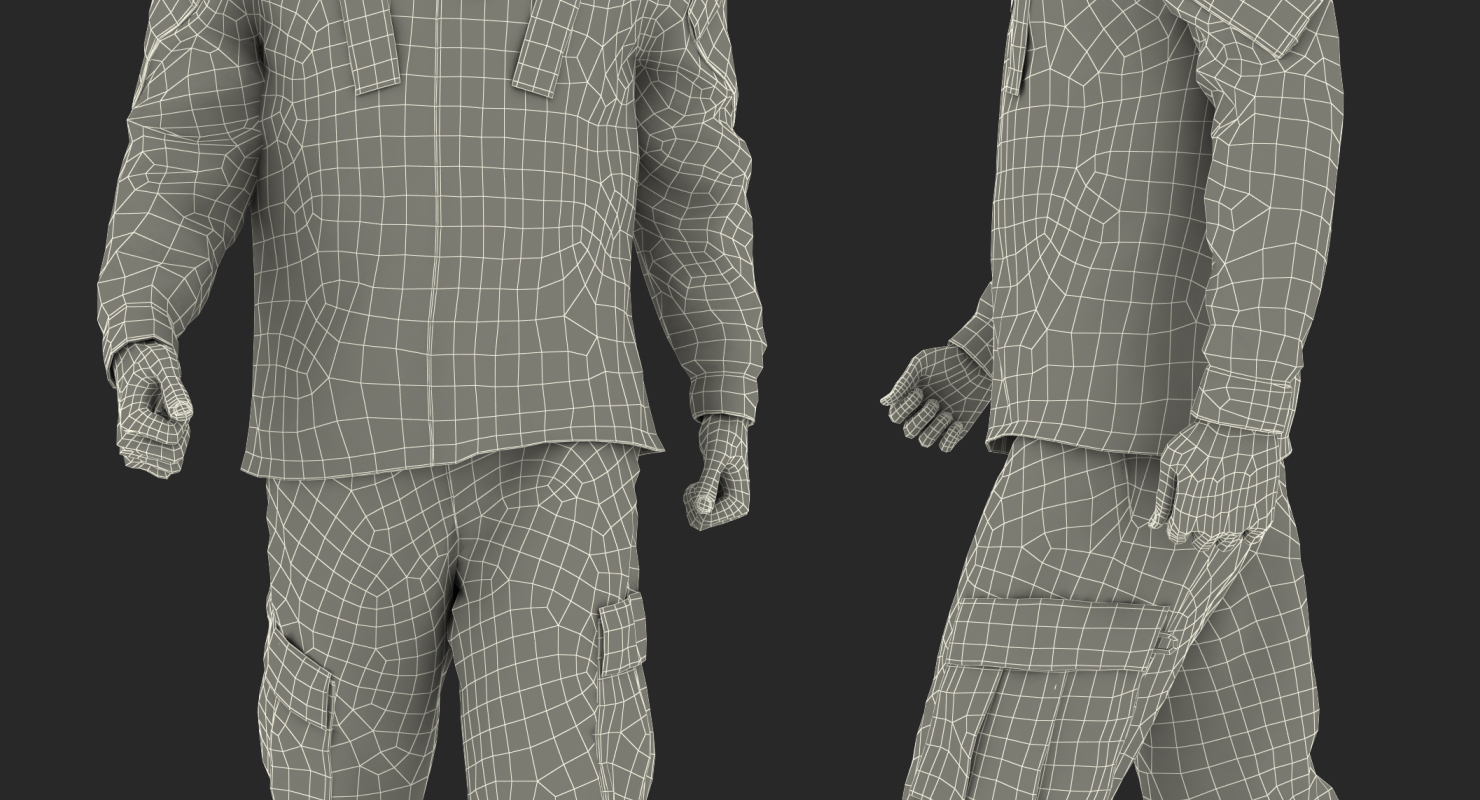 US Army Soldier Camo Marching Pose 3D model