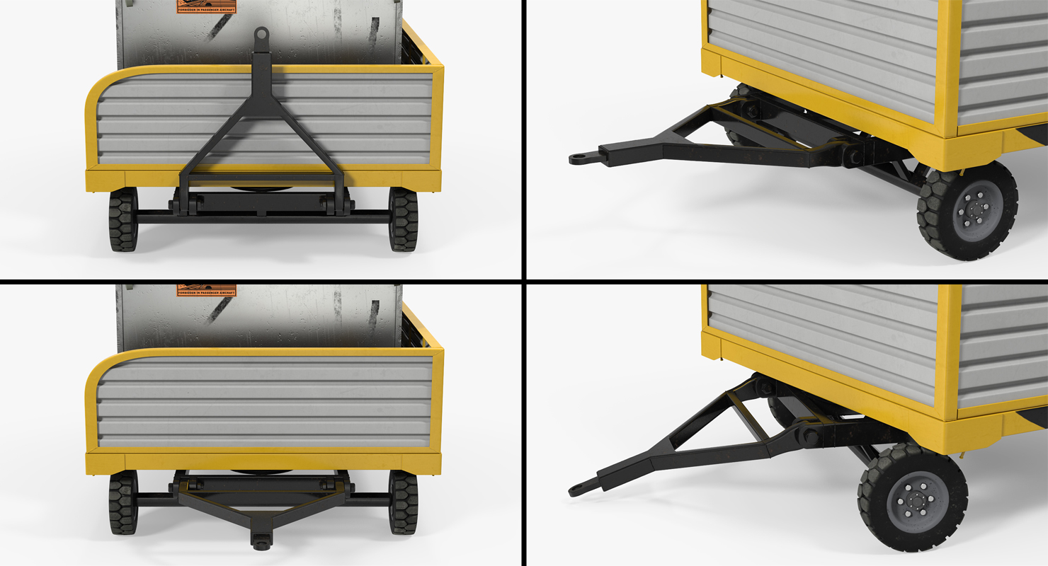 Aircraft Tow Tractor Clark CT30 Carrying Passengers Luggage 3D model