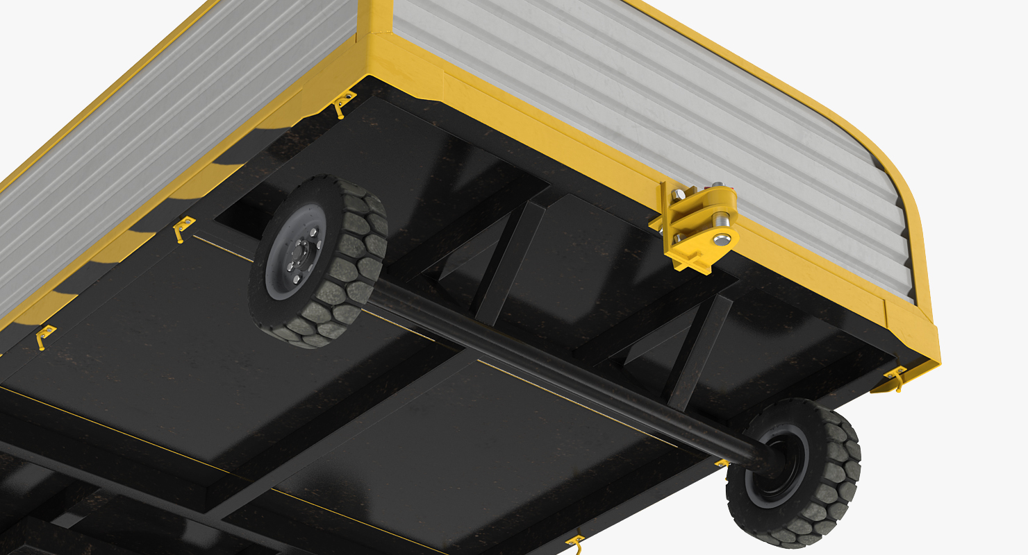 Aircraft Tow Tractor Clark CT30 Carrying Passengers Luggage 3D model