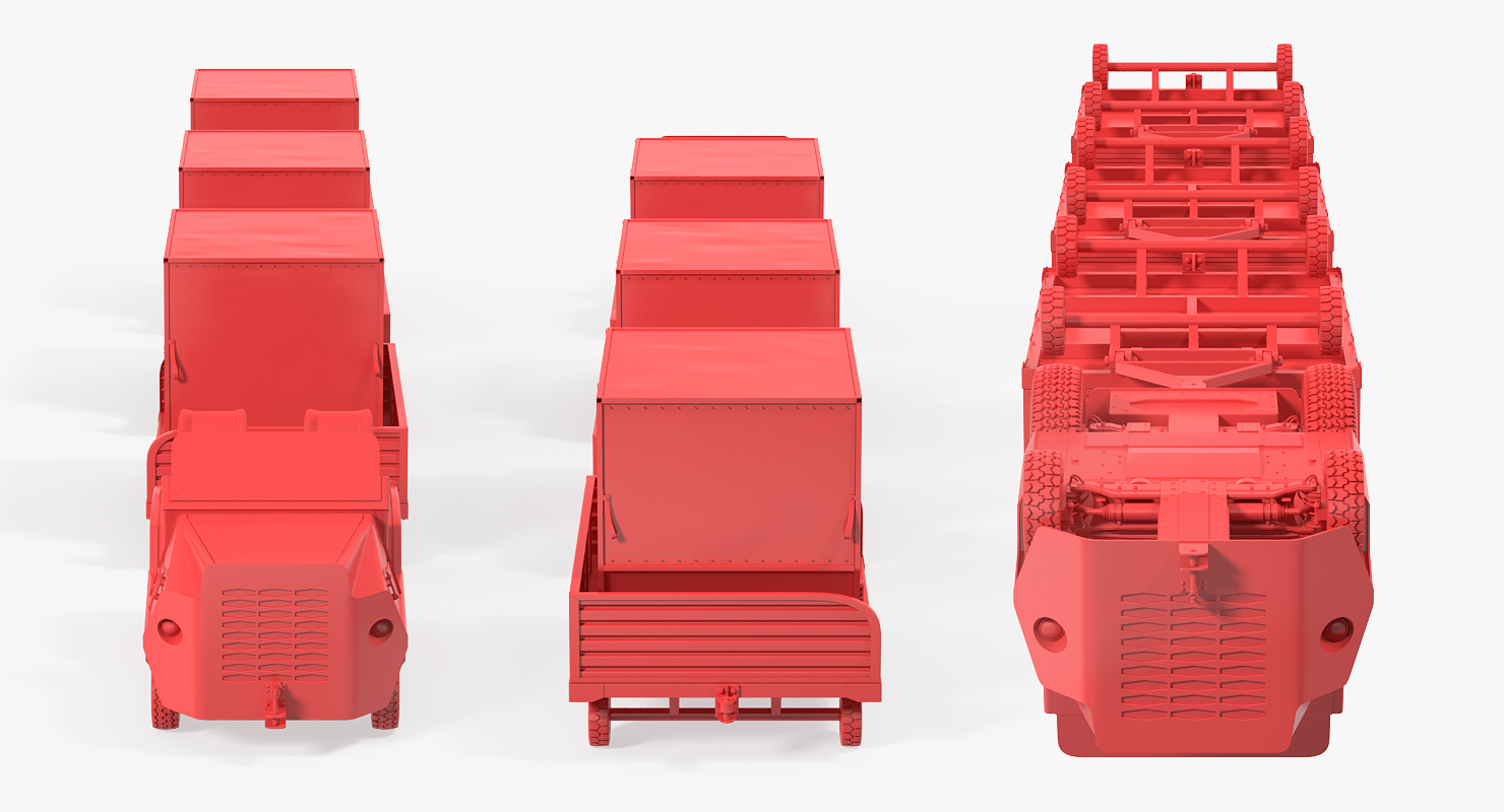 Aircraft Tow Tractor Clark CT30 Carrying Passengers Luggage 3D model