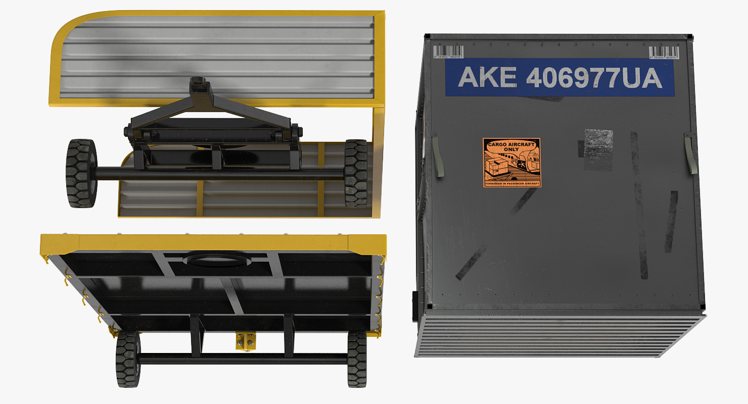 Aircraft Tow Tractor Clark CT30 Carrying Passengers Luggage 3D model