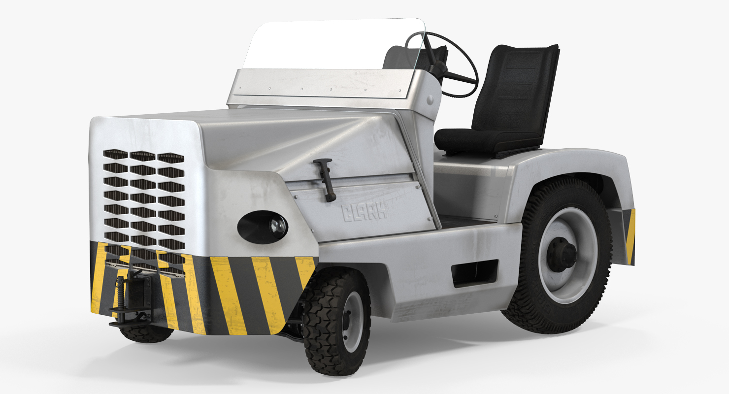 Aircraft Tow Tractor Clark CT30 Carrying Passengers Luggage 3D model