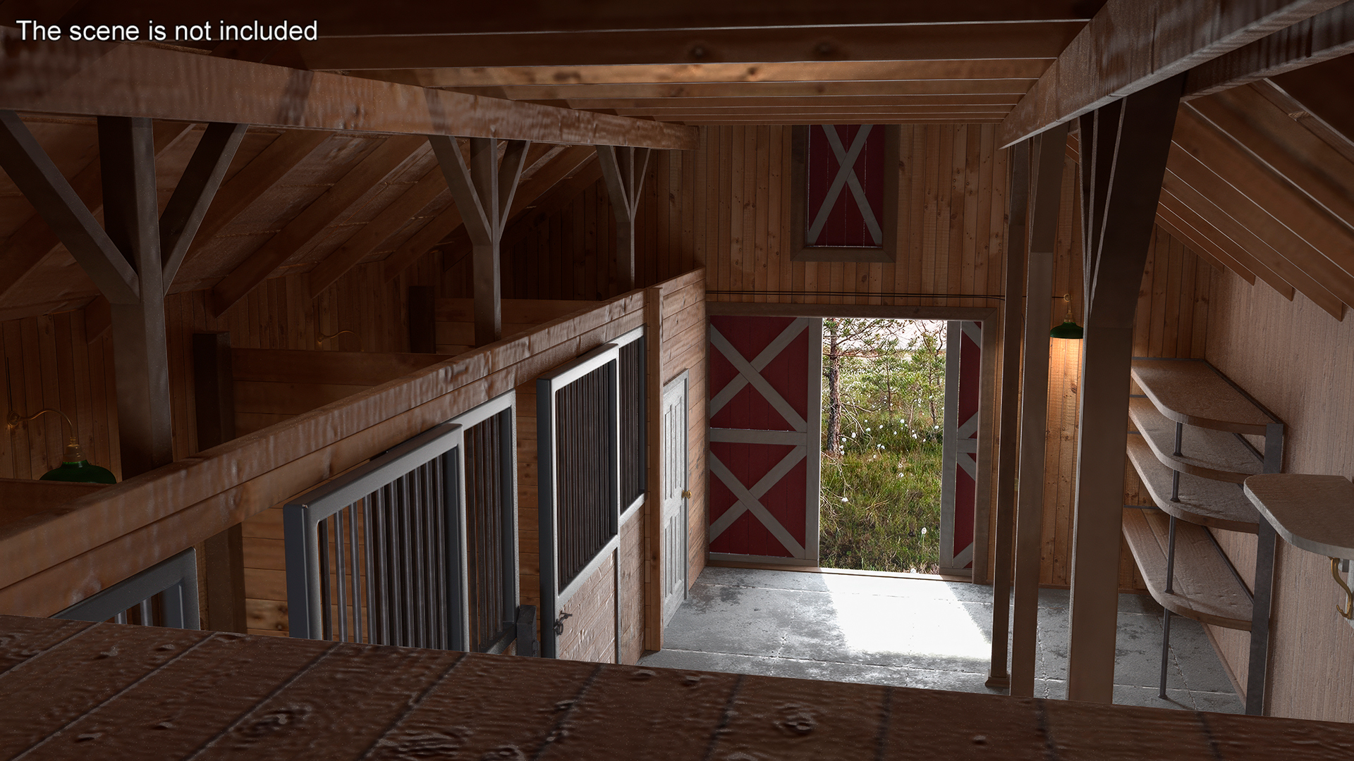 3D Barn Silo Red model
