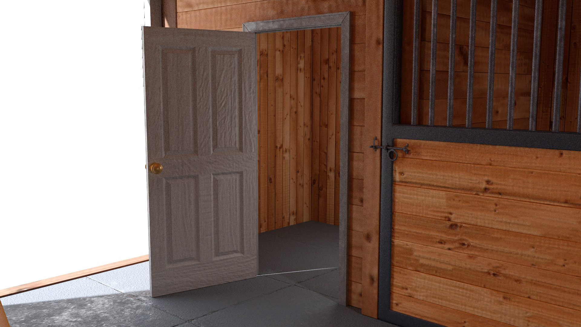 3D Barn Silo Red model