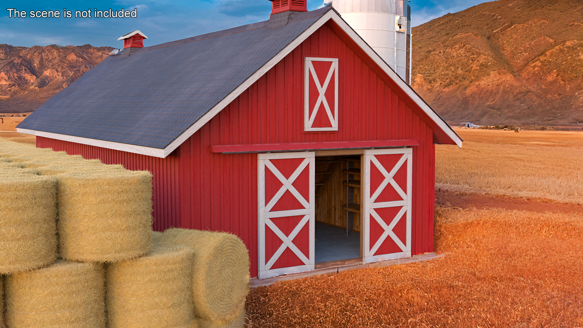 3D Barn Silo Red model
