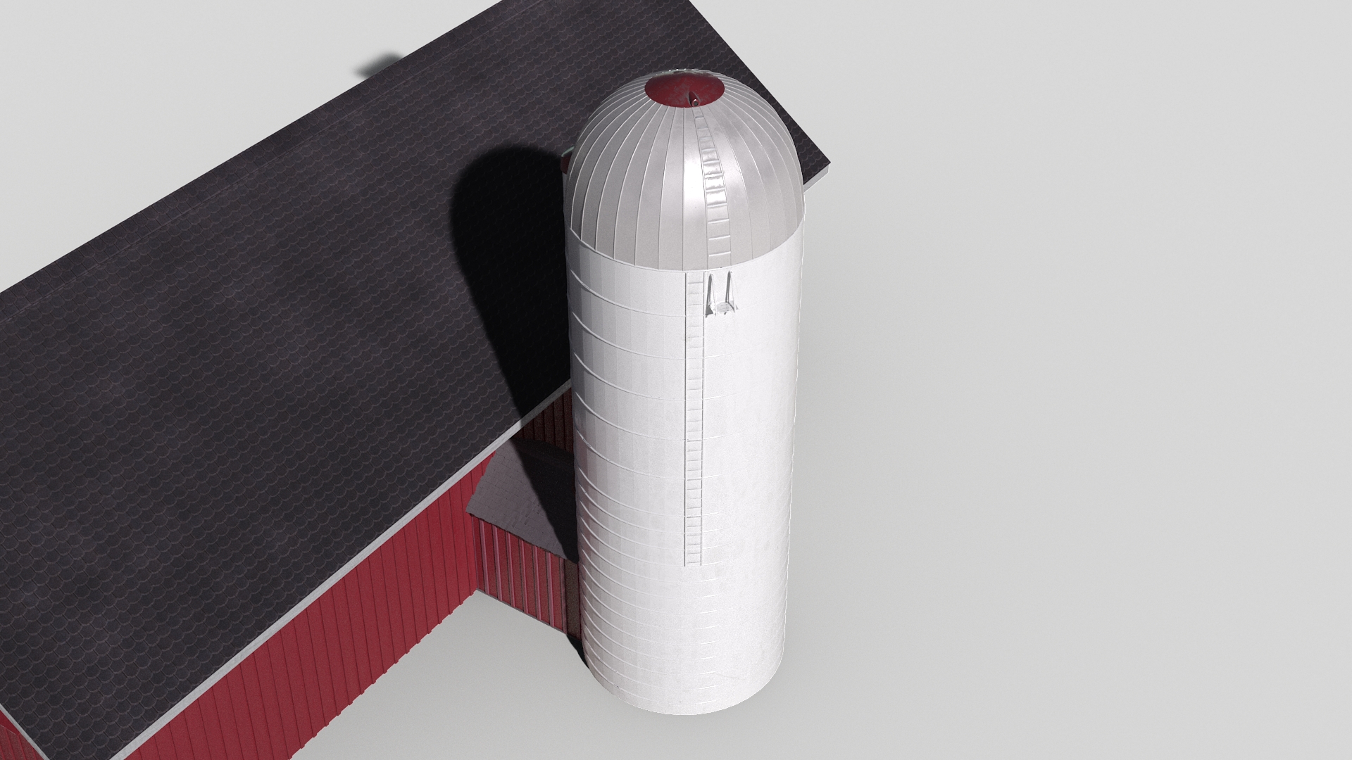 3D Barn Silo Red model