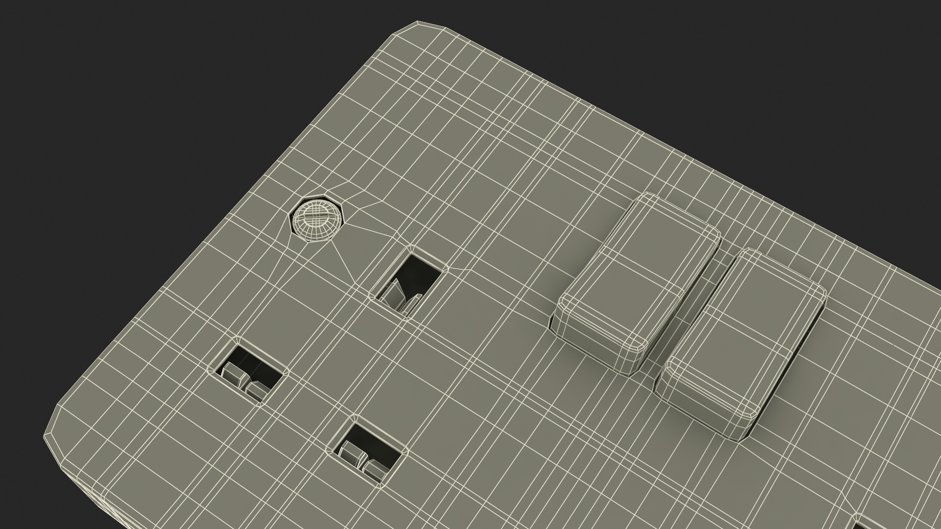 3D model UK Double Socket with Switches