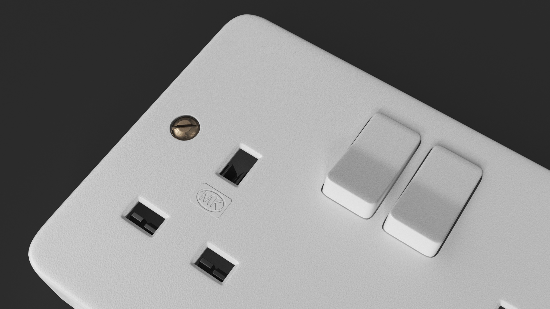 3D model UK Double Socket with Switches