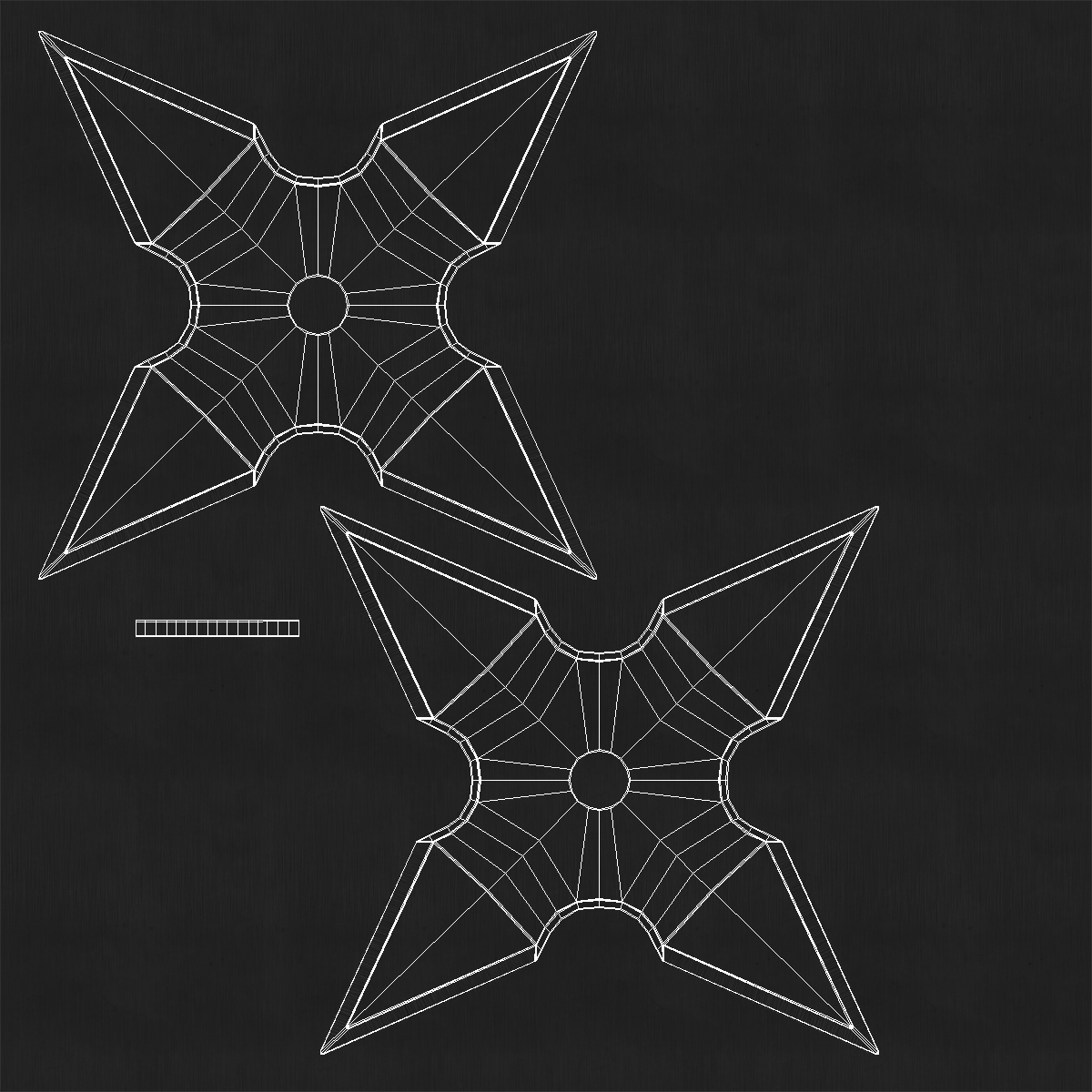 3D Shurikens Set model