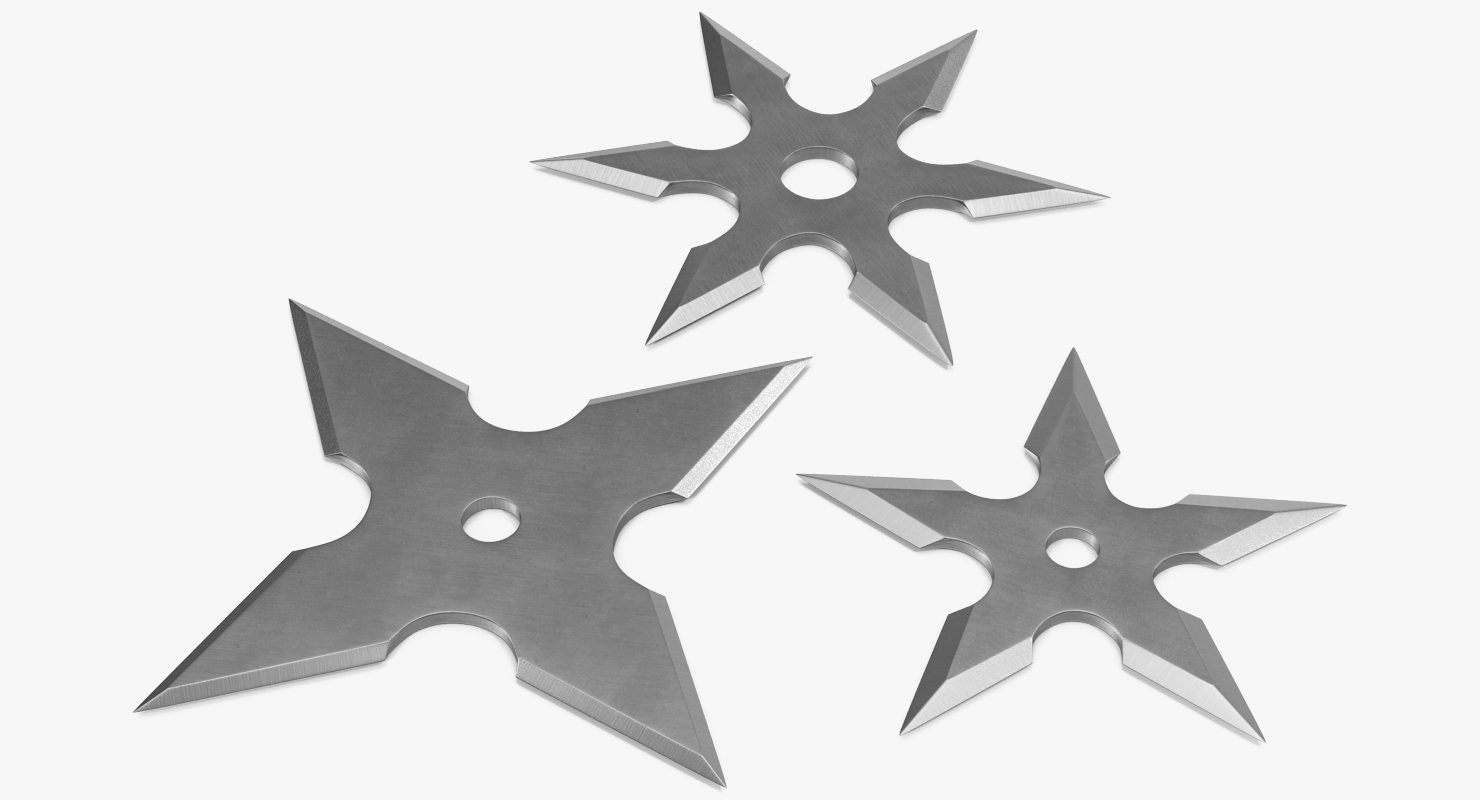 3D Shurikens Set model