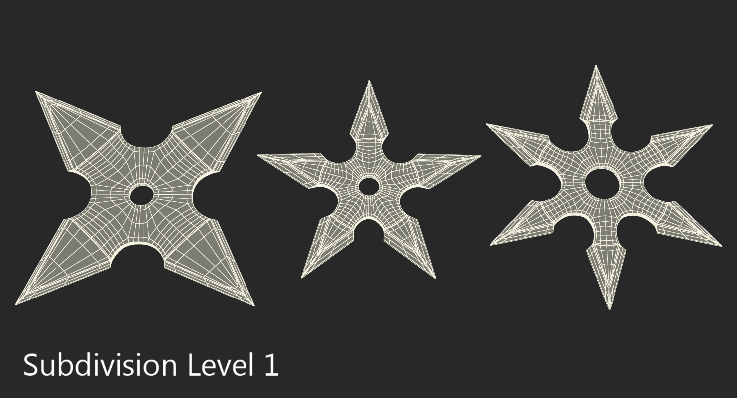 3D Shurikens Set model