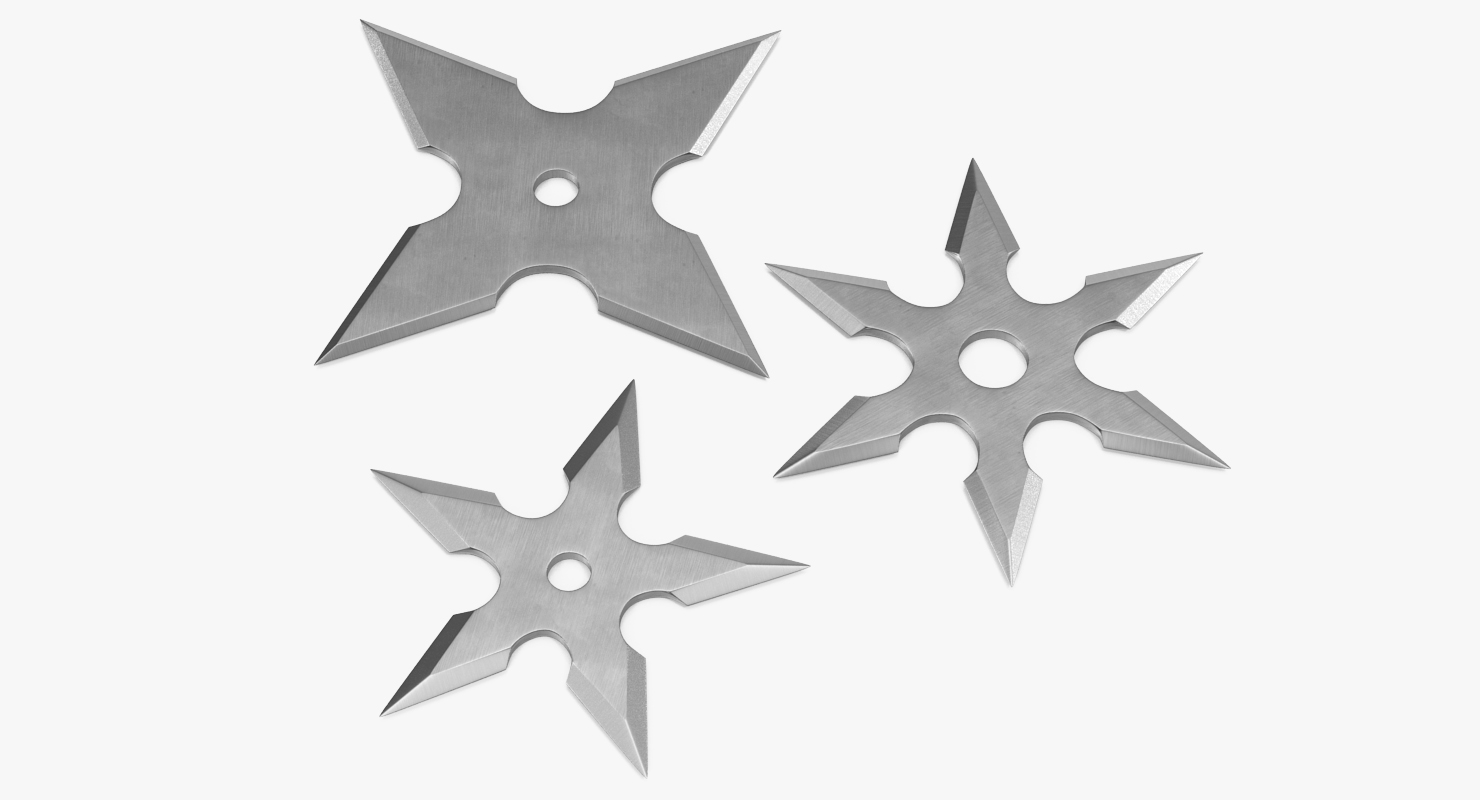 3D Shurikens Set model