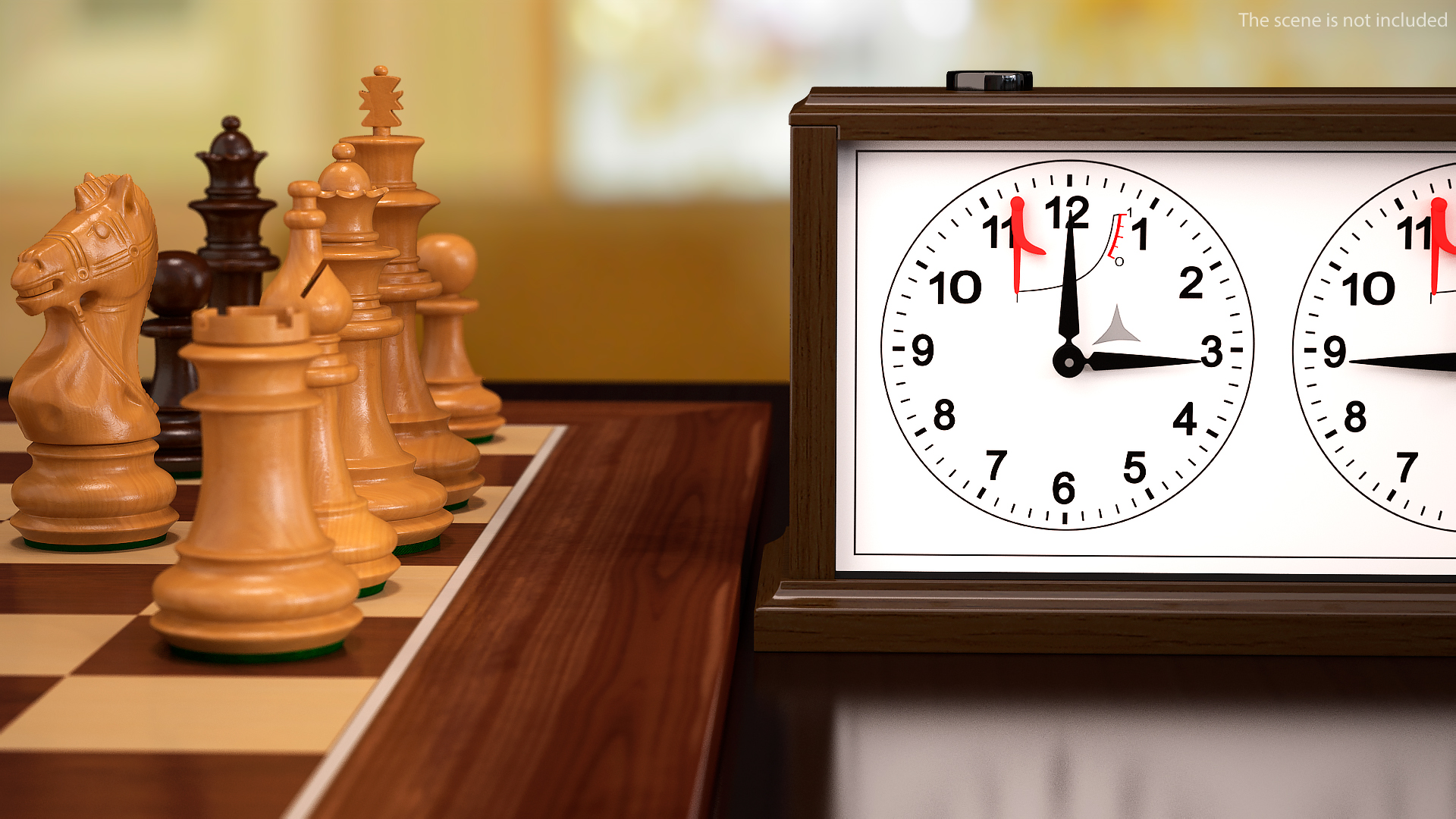 Wooden Mechanical Chess Clock Generic 3D