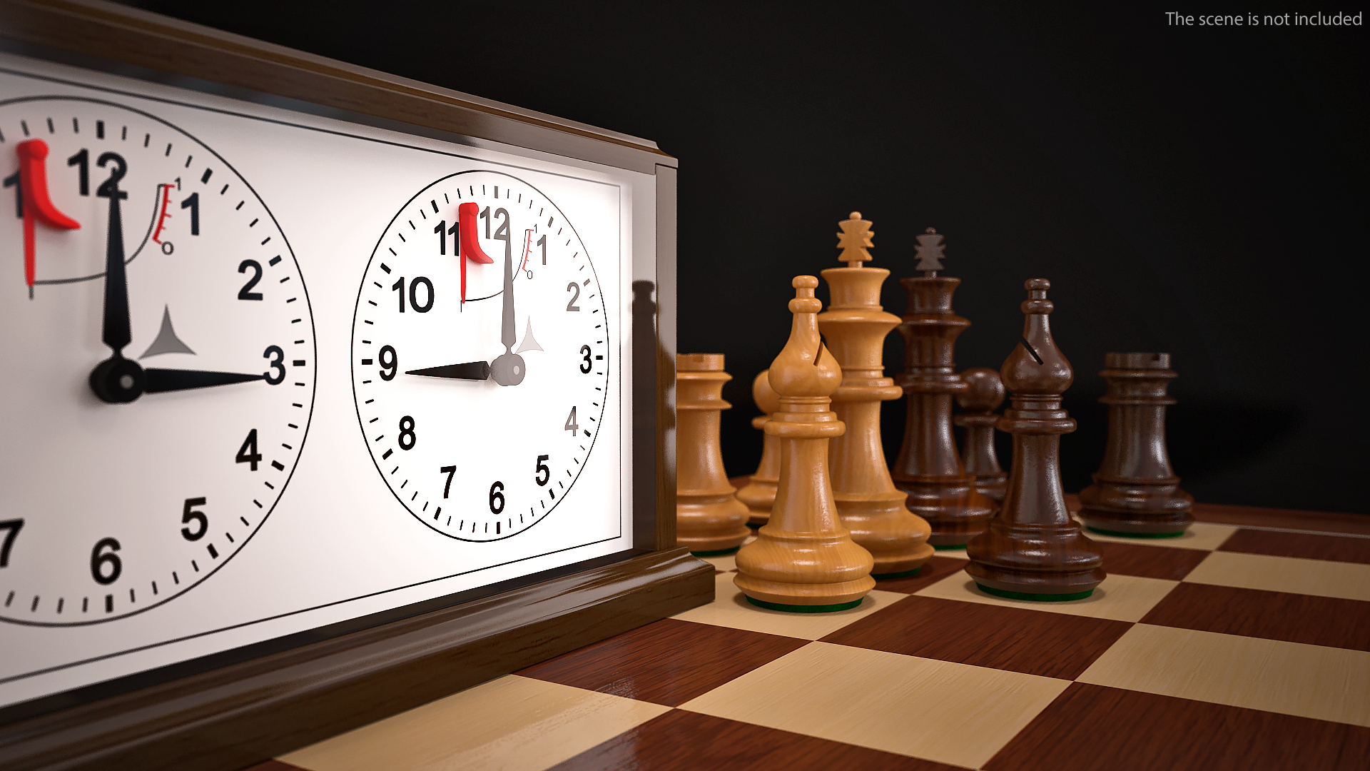 Wooden Mechanical Chess Clock Generic 3D