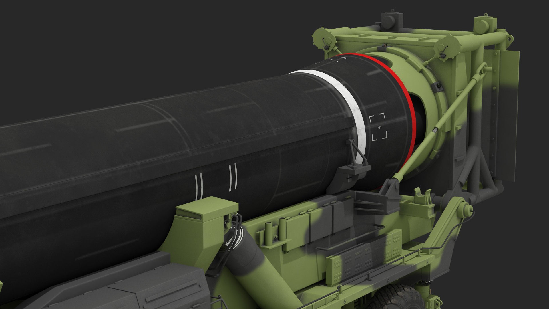 Hwasong-15 Transporter Erector Vehicle with Intercontinental Ballistic Missile Clean 3D model
