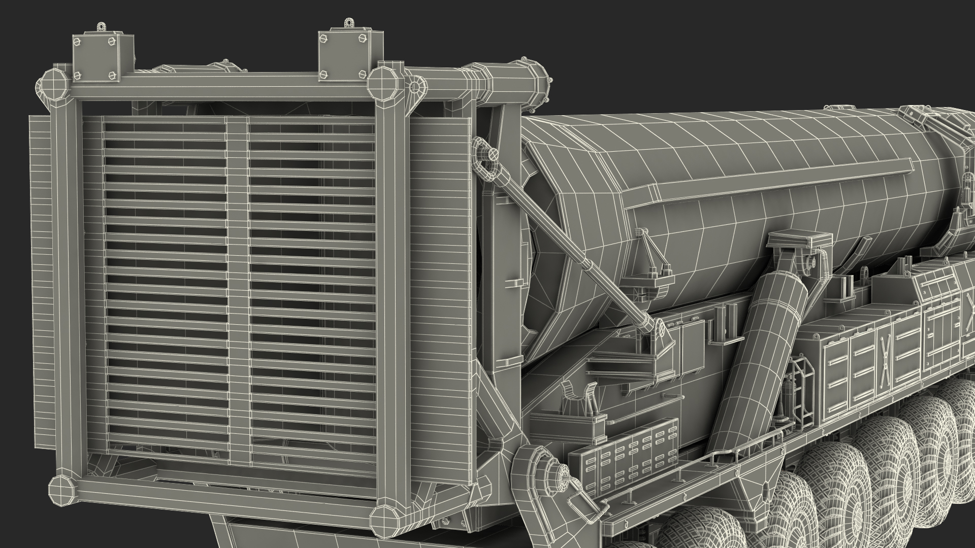 Hwasong-15 Transporter Erector Vehicle with Intercontinental Ballistic Missile Clean 3D model