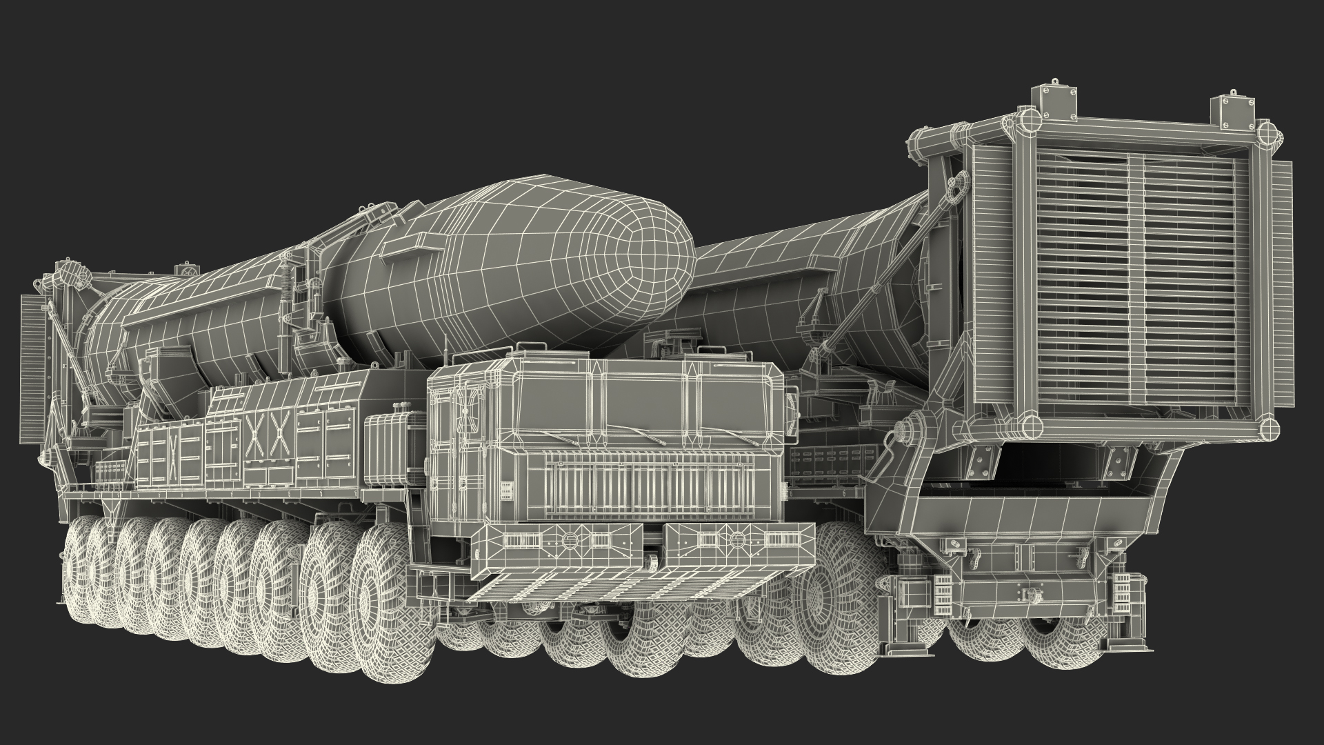 Hwasong-15 Transporter Erector Vehicle with Intercontinental Ballistic Missile Clean 3D model