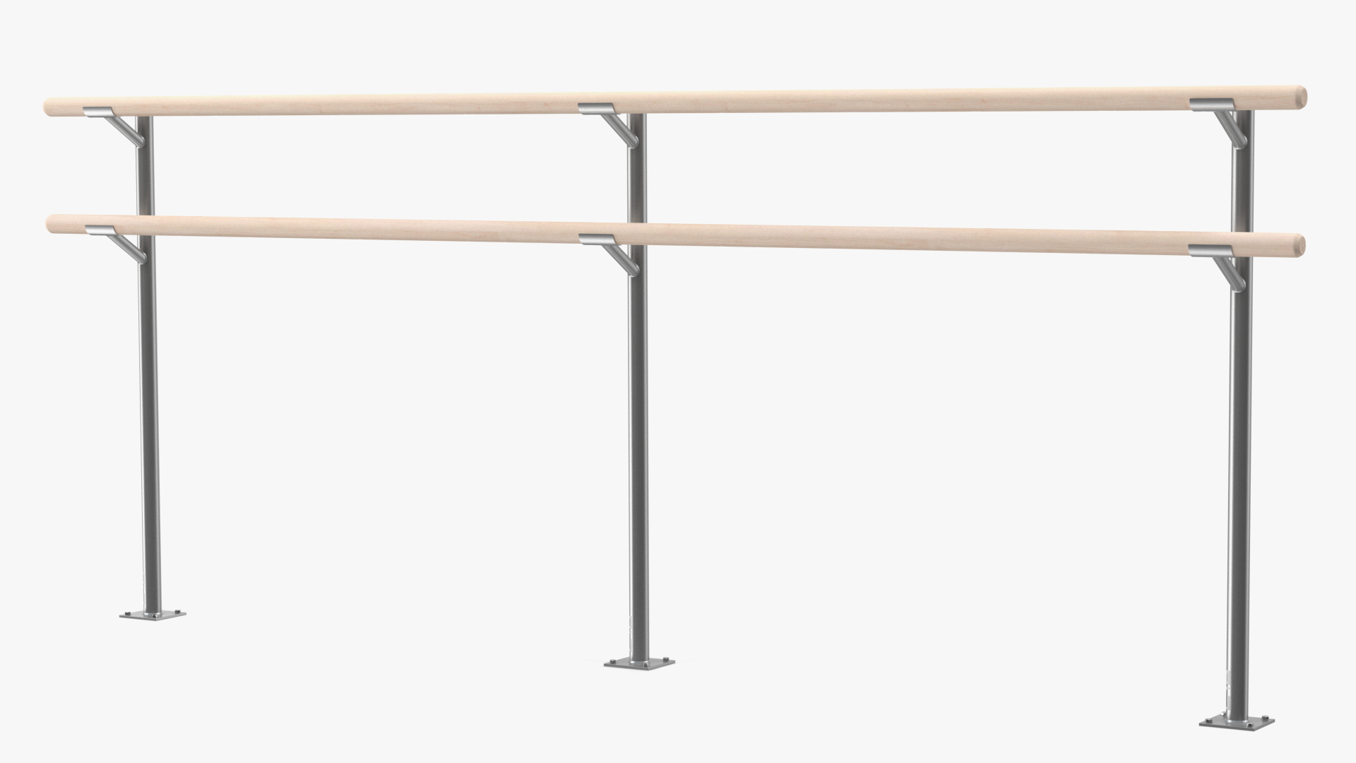 3D Double Ballet Barre Floor Mounted model
