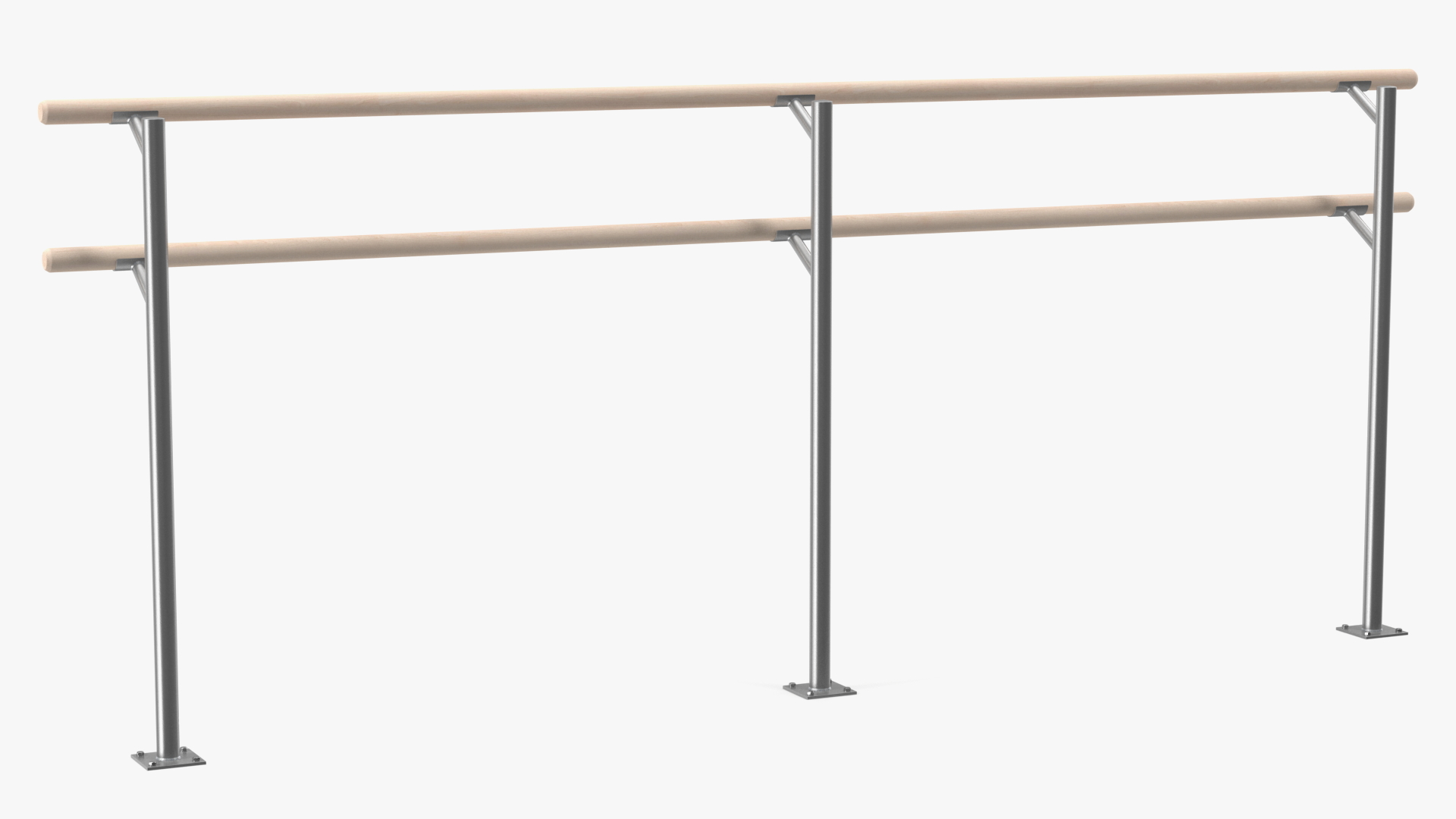 3D Double Ballet Barre Floor Mounted model