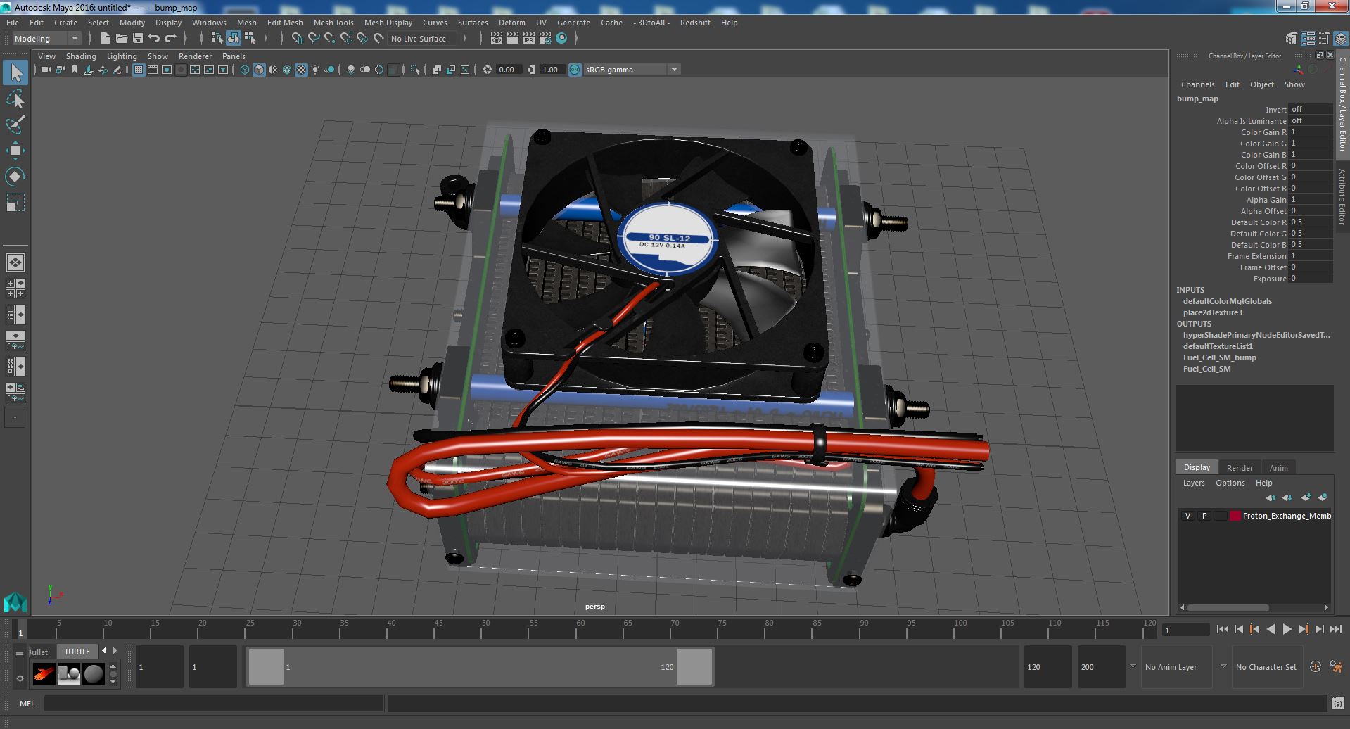 3D model Proton Exchange Membrane Fuel Cell Stack