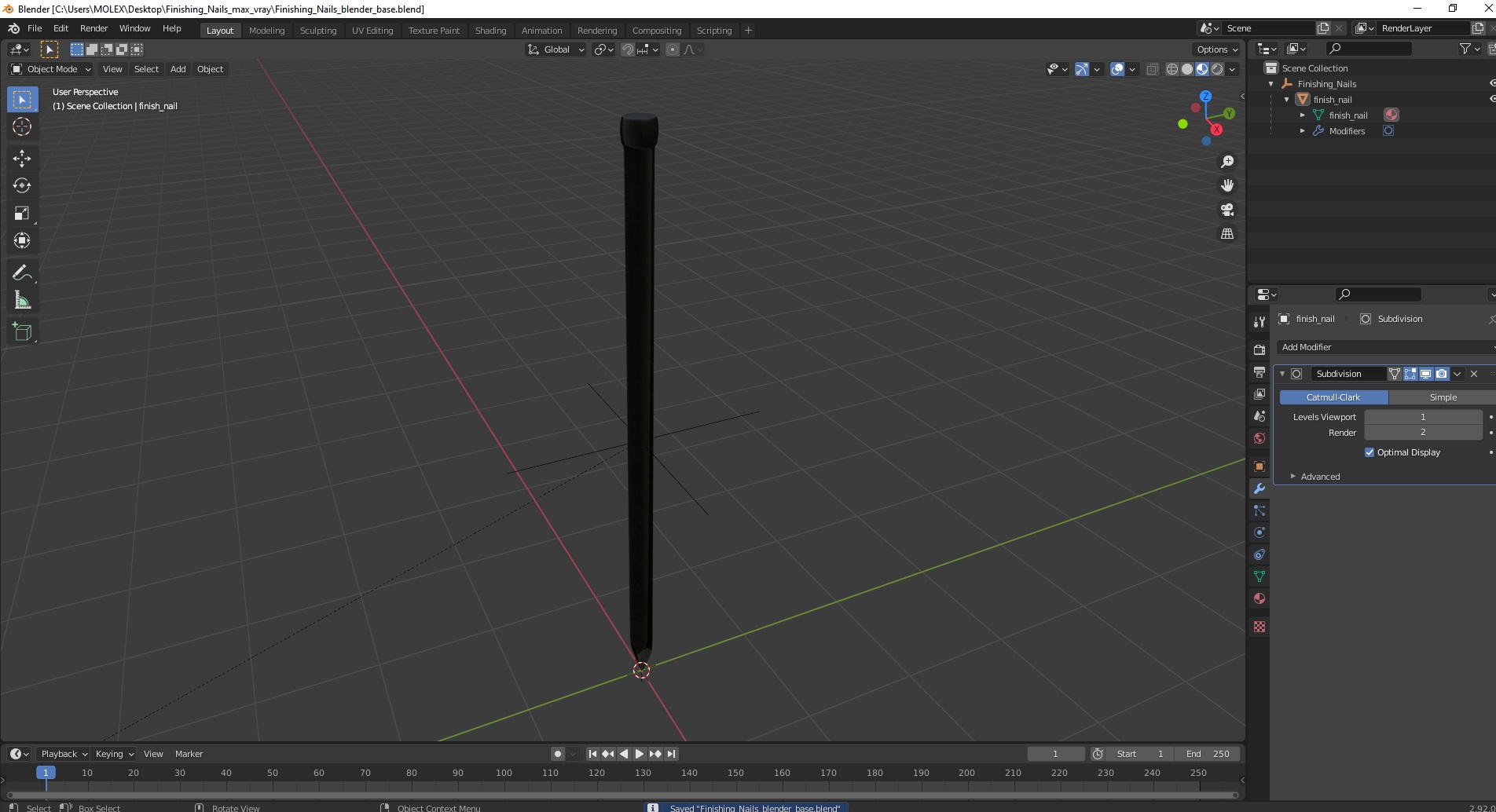 3D model Finishing Nails